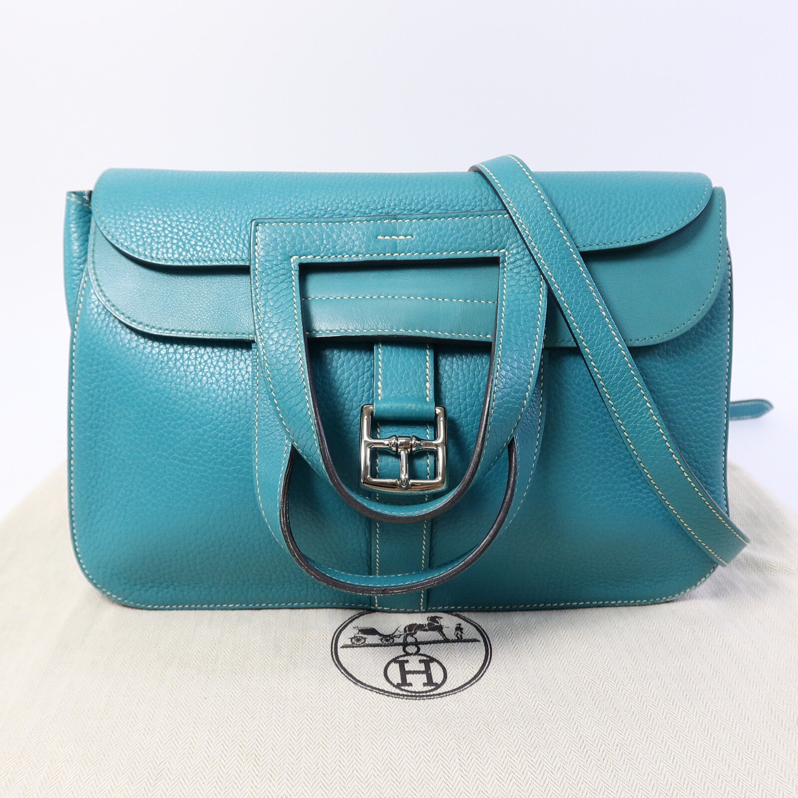HERMES Clemence皮革Halzan 31手挽肩背兩用袋