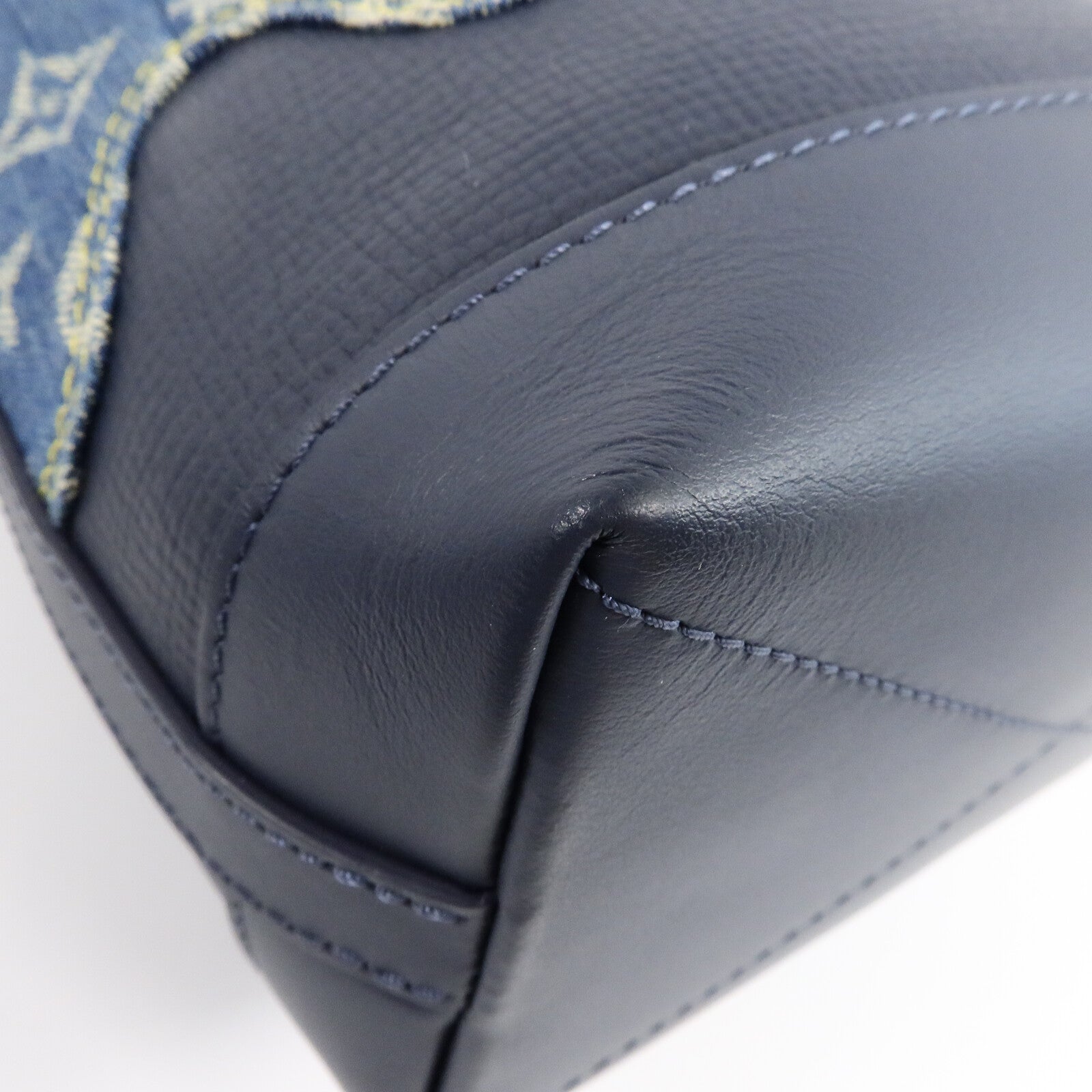 LOUIS VUITTON Monogram Denim/Taurillon Japanese Cruiser手挽肩背兩用袋