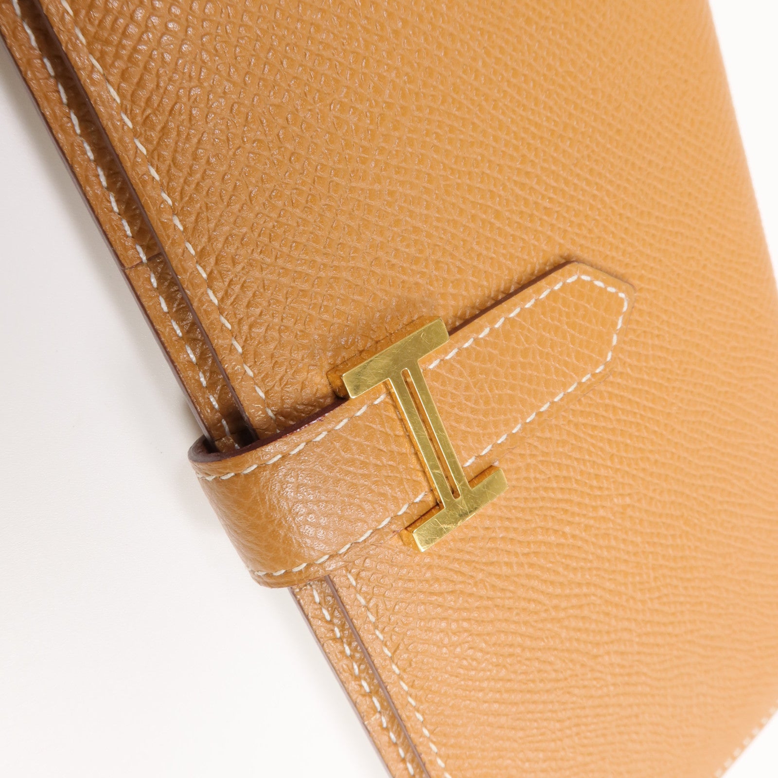 HERMES Epsom皮革Bearn Long Wallet金扣長錢包Gold
