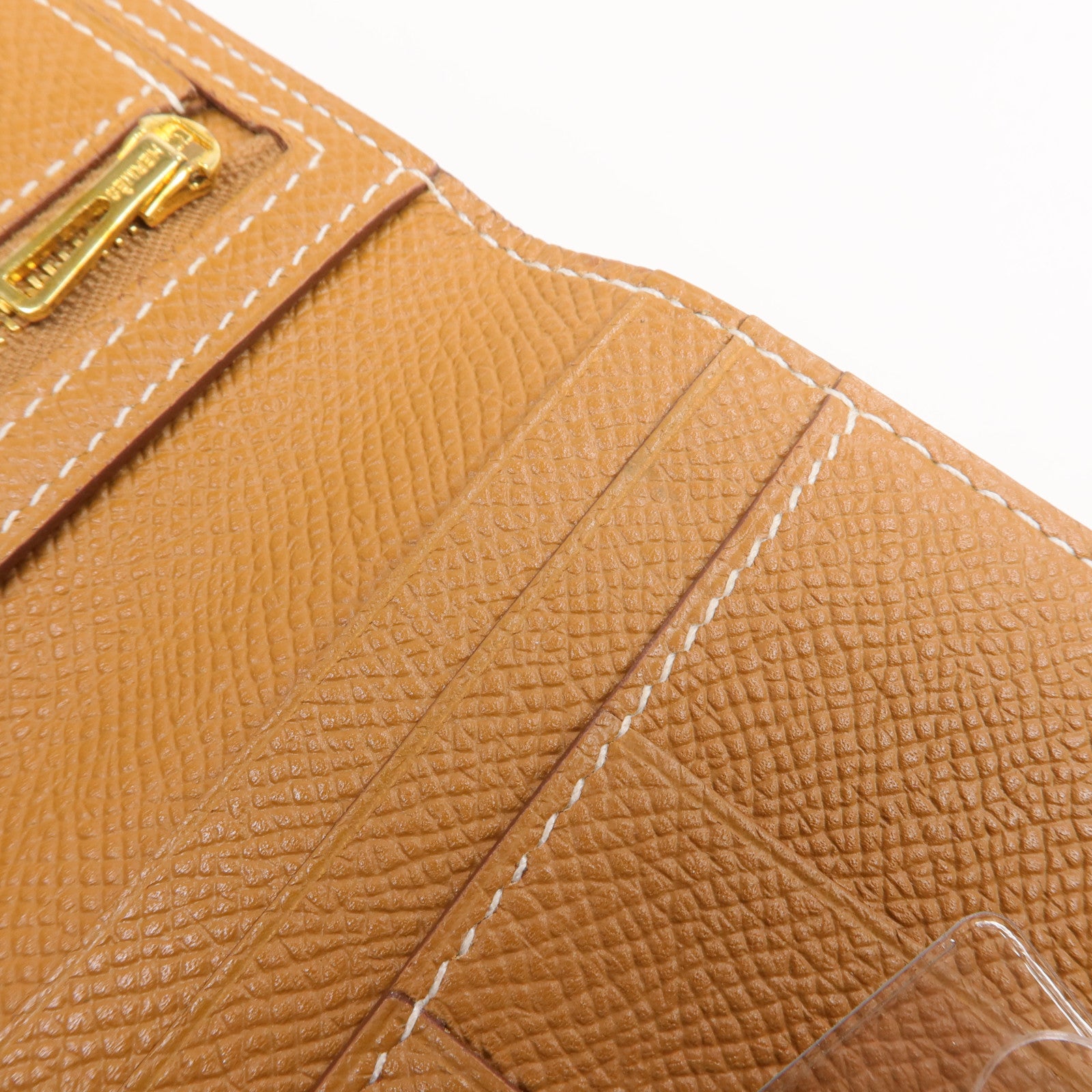 HERMES Epsom皮革Bearn Long Wallet金扣長錢包Gold