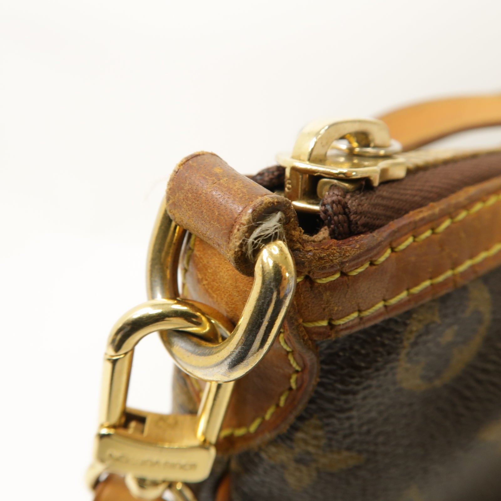LOUIS VUITTON Monogram Palermo PM金扣手挽肩背兩用袋棕色
