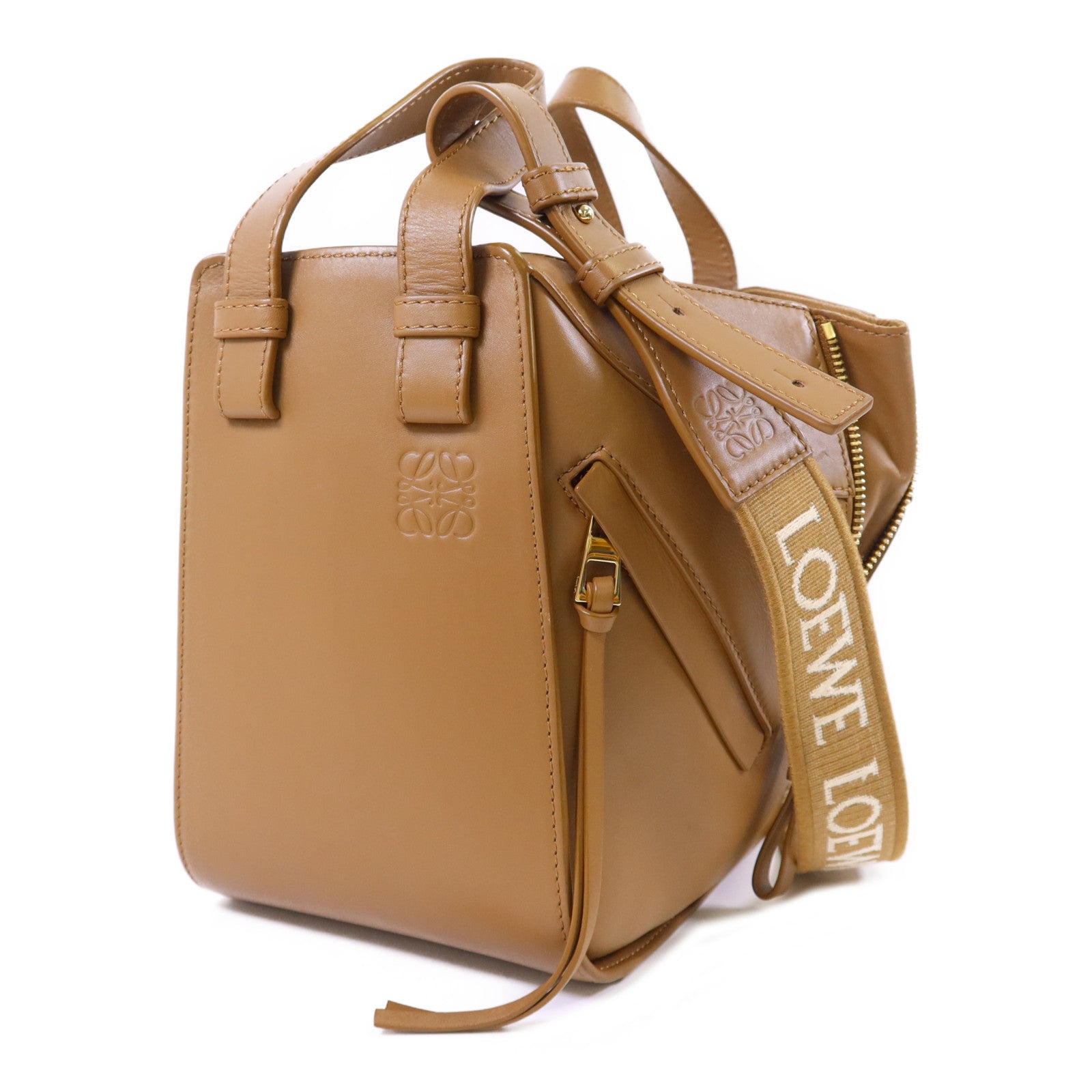 LOEWE 牛皮皮革Hammock Small金扣手挽肩背兩用袋