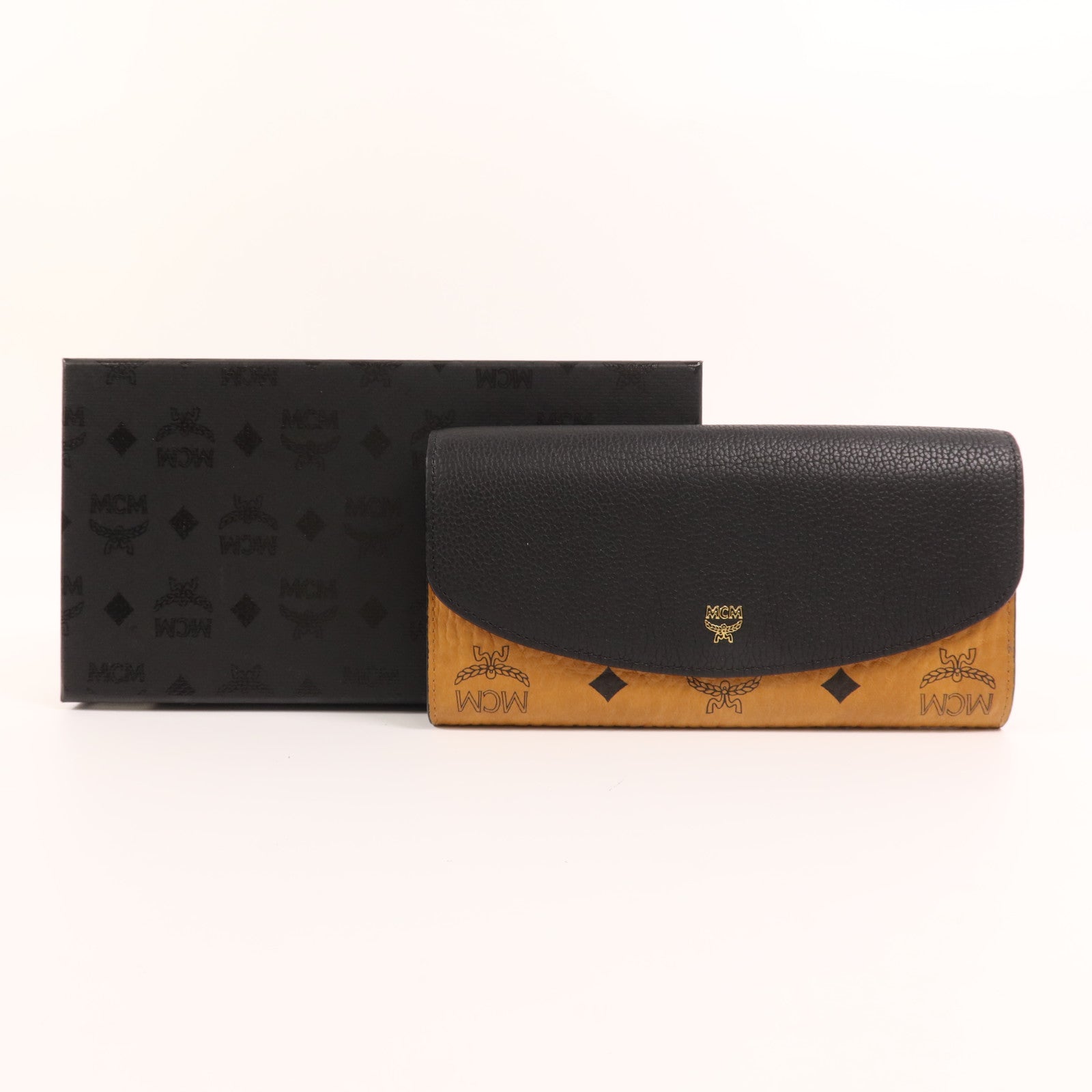 MCM 牛皮皮革Long Wallet金扣長錢包