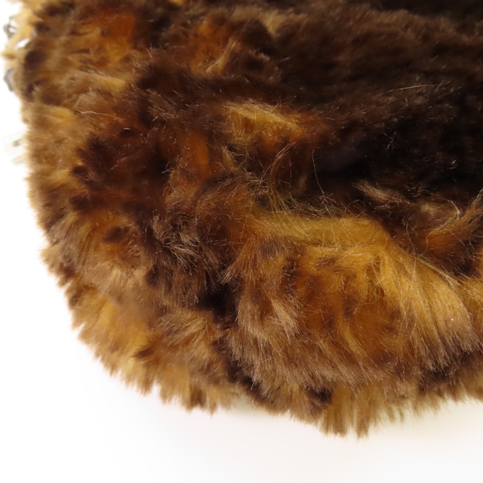 PRADA 合成毛皮Shoulder Bag銀扣鏈帶肩背袋