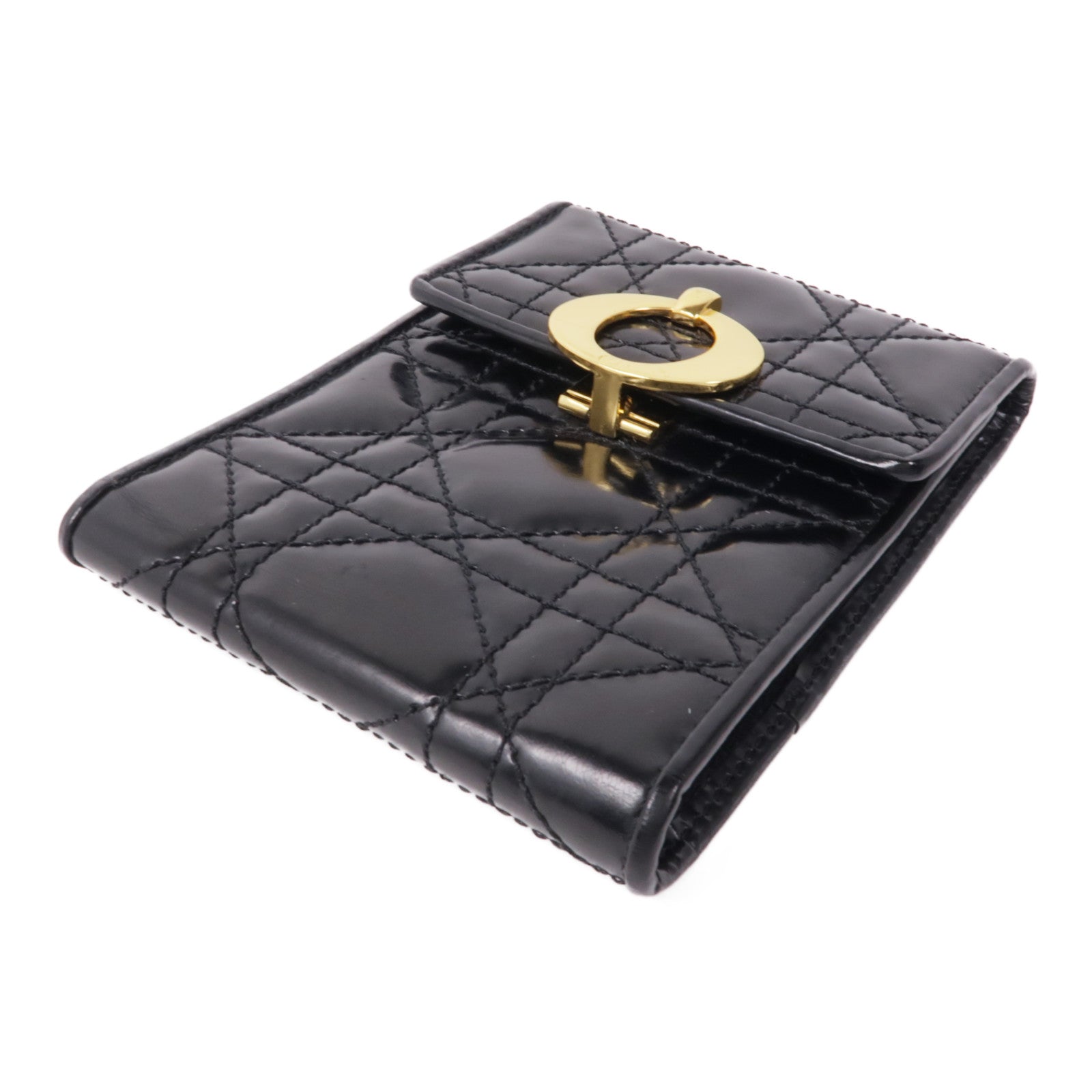 Dior 漆皮皮革Wallet金扣錢包