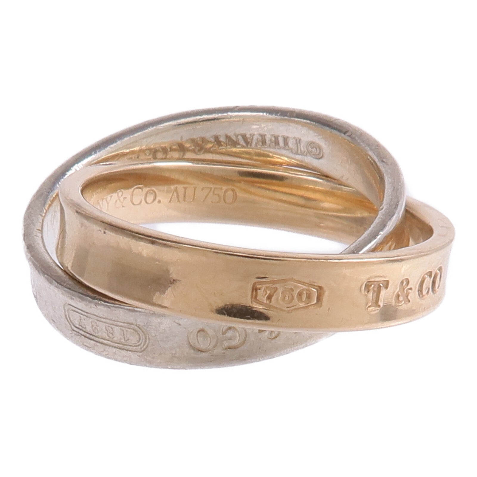 TIFFANY＆CO 【激減優惠】18K玫瑰金/925純銀1837 Interlocking Circles Ring戒指US#4.75