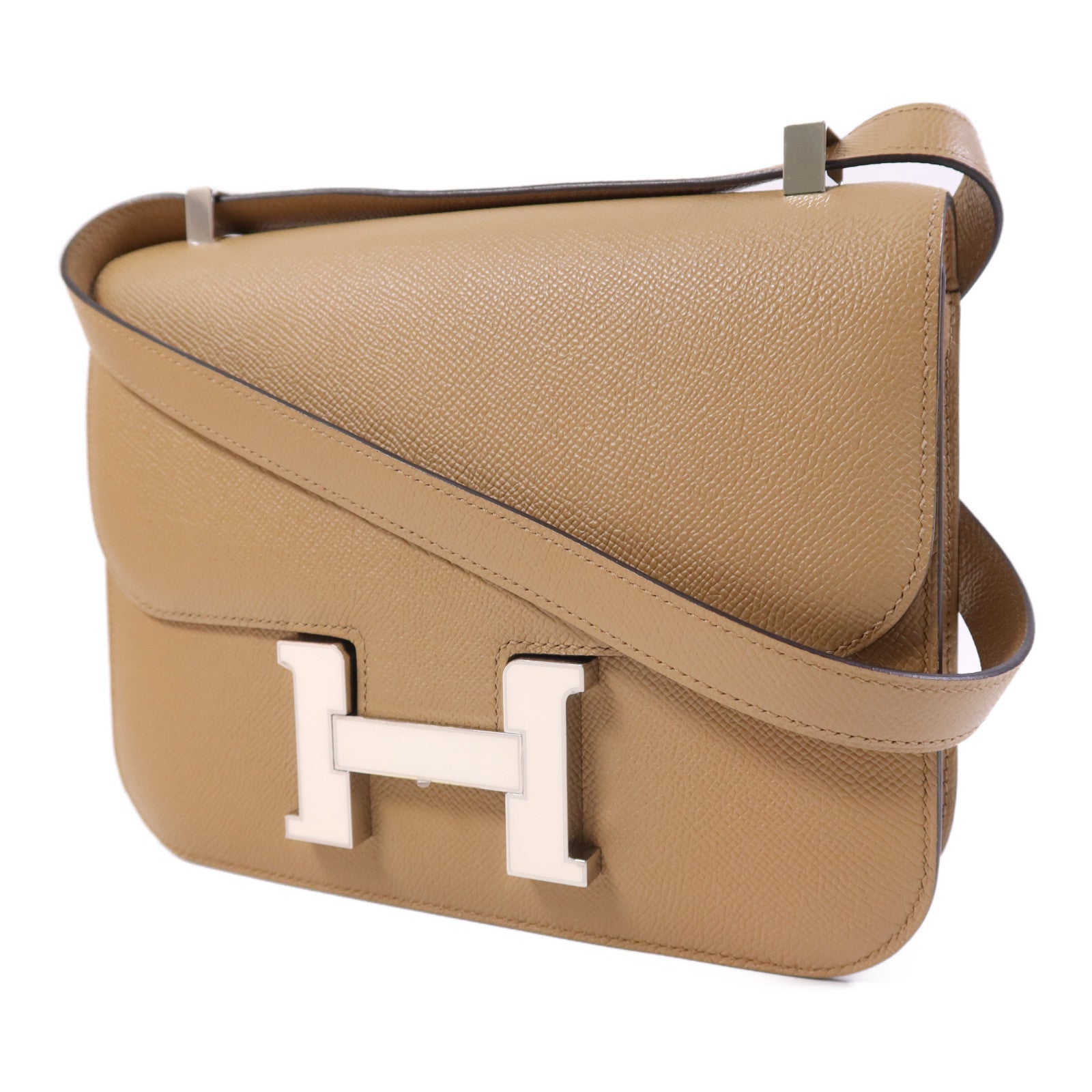 HERMES Epsom皮革Constance 24銀扣肩背袋Chai