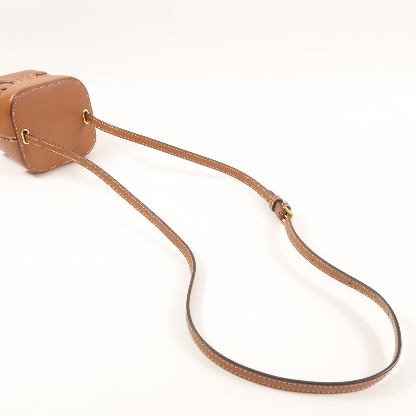 CELINE 【激減優惠】牛皮皮革Cuir Triomphe Box Small金扣肩背袋