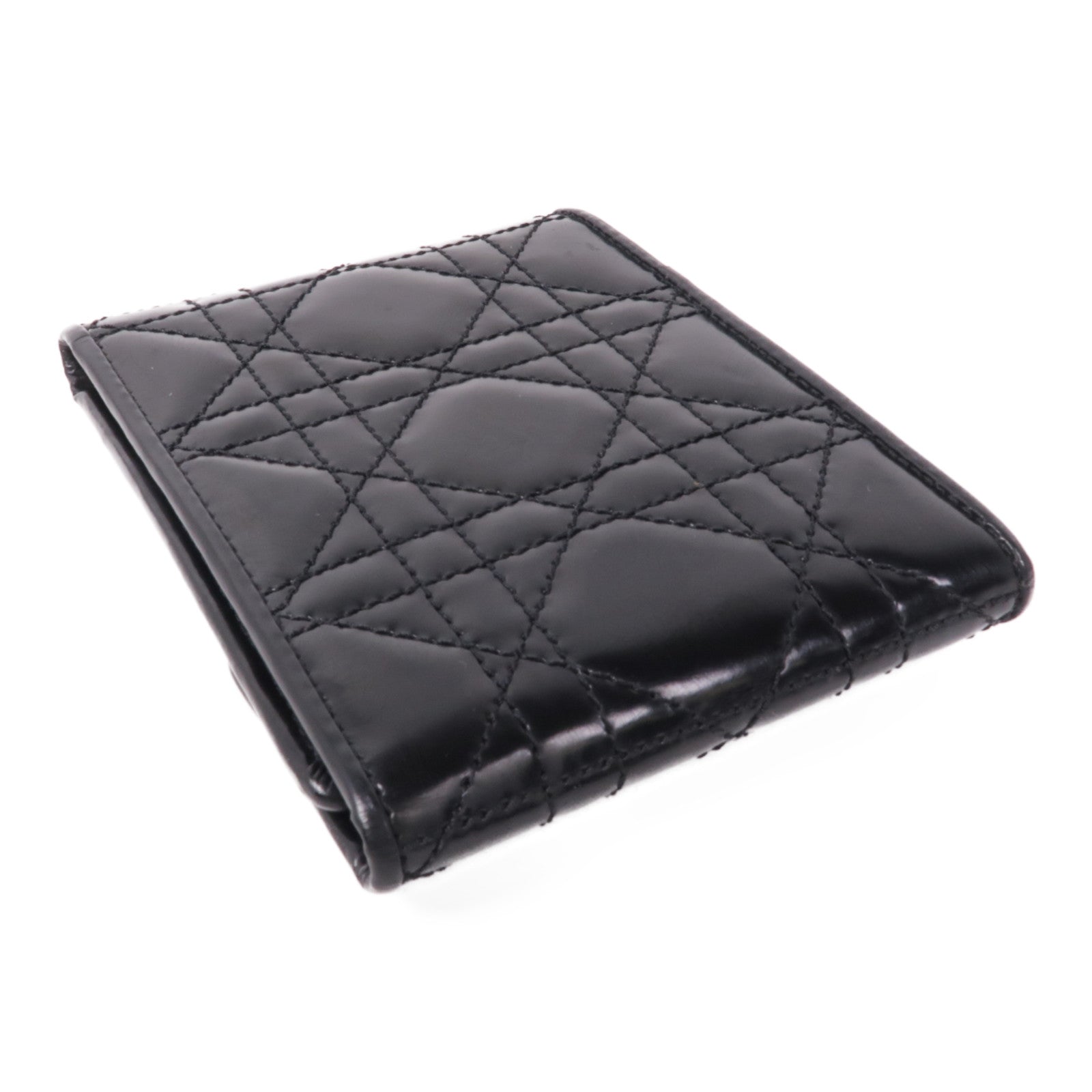 Dior 漆皮皮革Wallet金扣錢包
