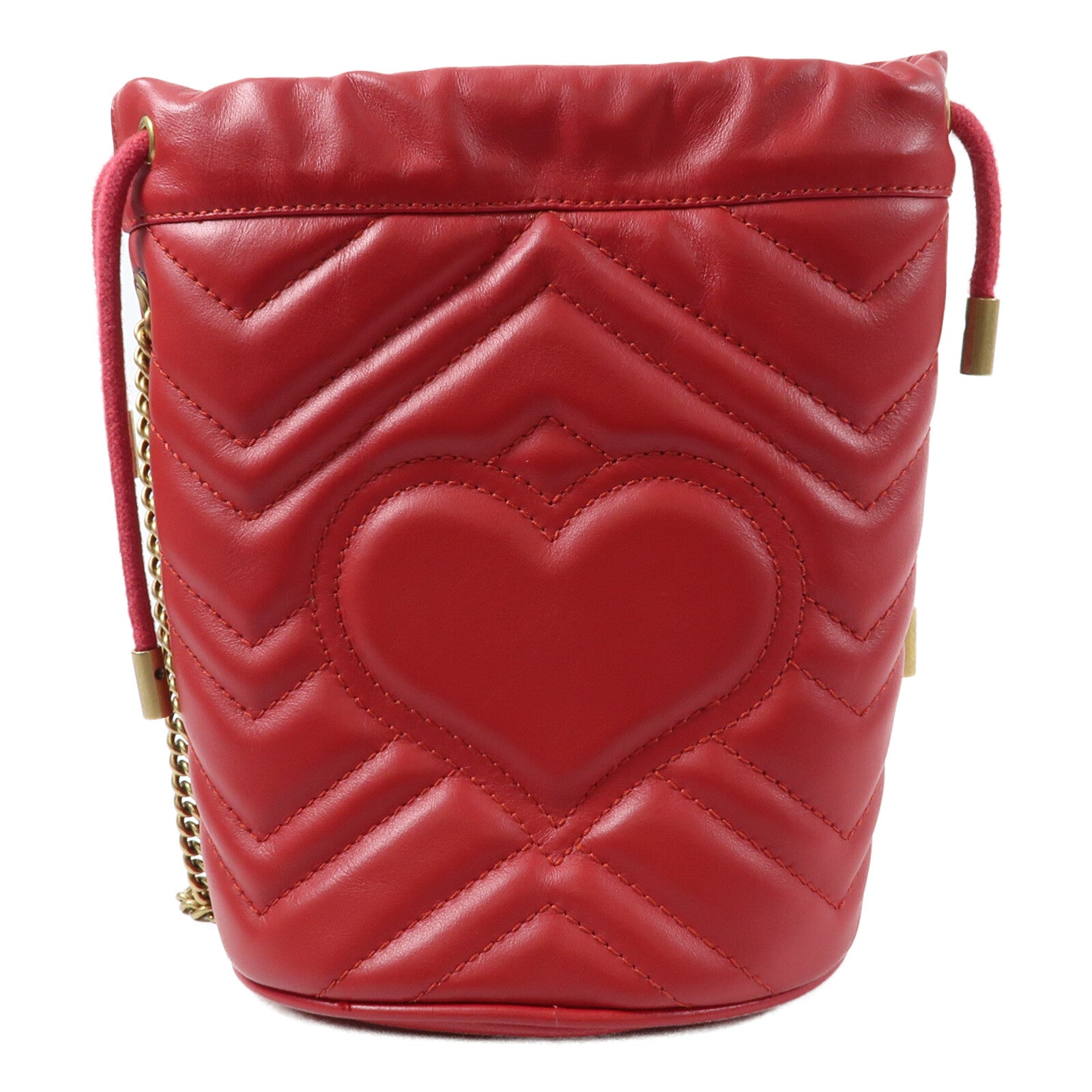 GUCCI 牛皮皮革GG Marmont Bucket鏈帶肩背袋