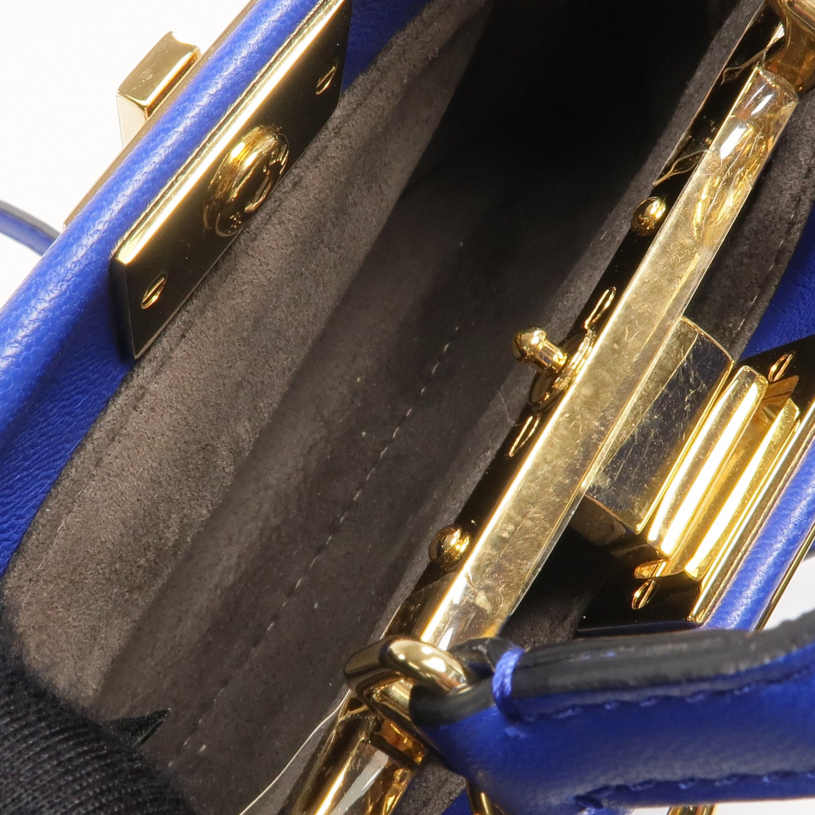 FENDI 牛皮皮革Micro Peekaboo金扣手挽肩背兩用袋