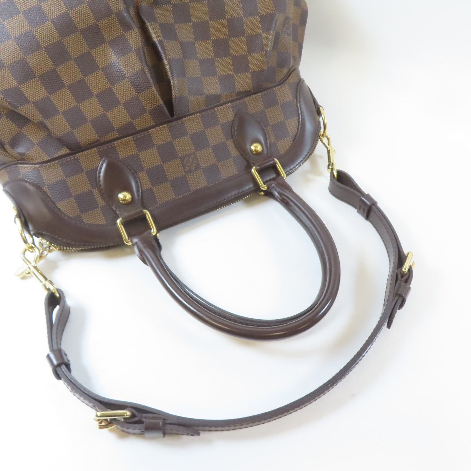 LOUIS VUITTON 【激減優惠】Damier Trevi PM金扣手挽肩背兩用袋啡色