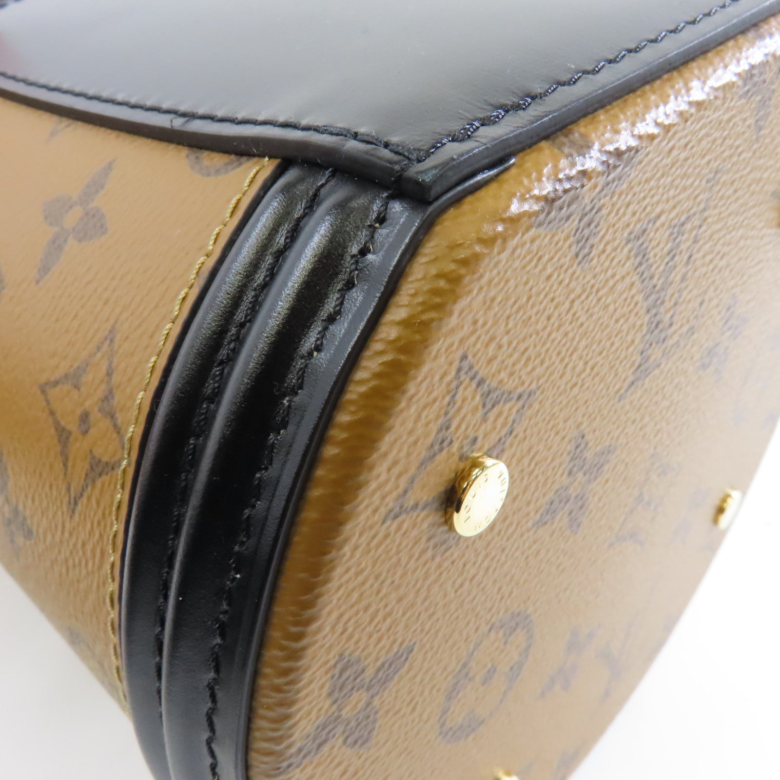 LOUIS VUITTON 【激減優惠】Monogram Reverse Cannes金扣手挽肩背兩用袋啡色