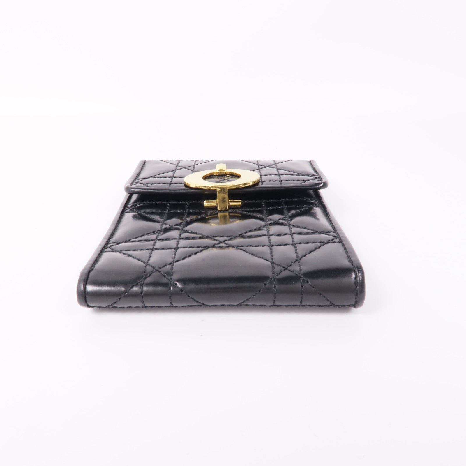 Dior 漆皮皮革Wallet金扣錢包
