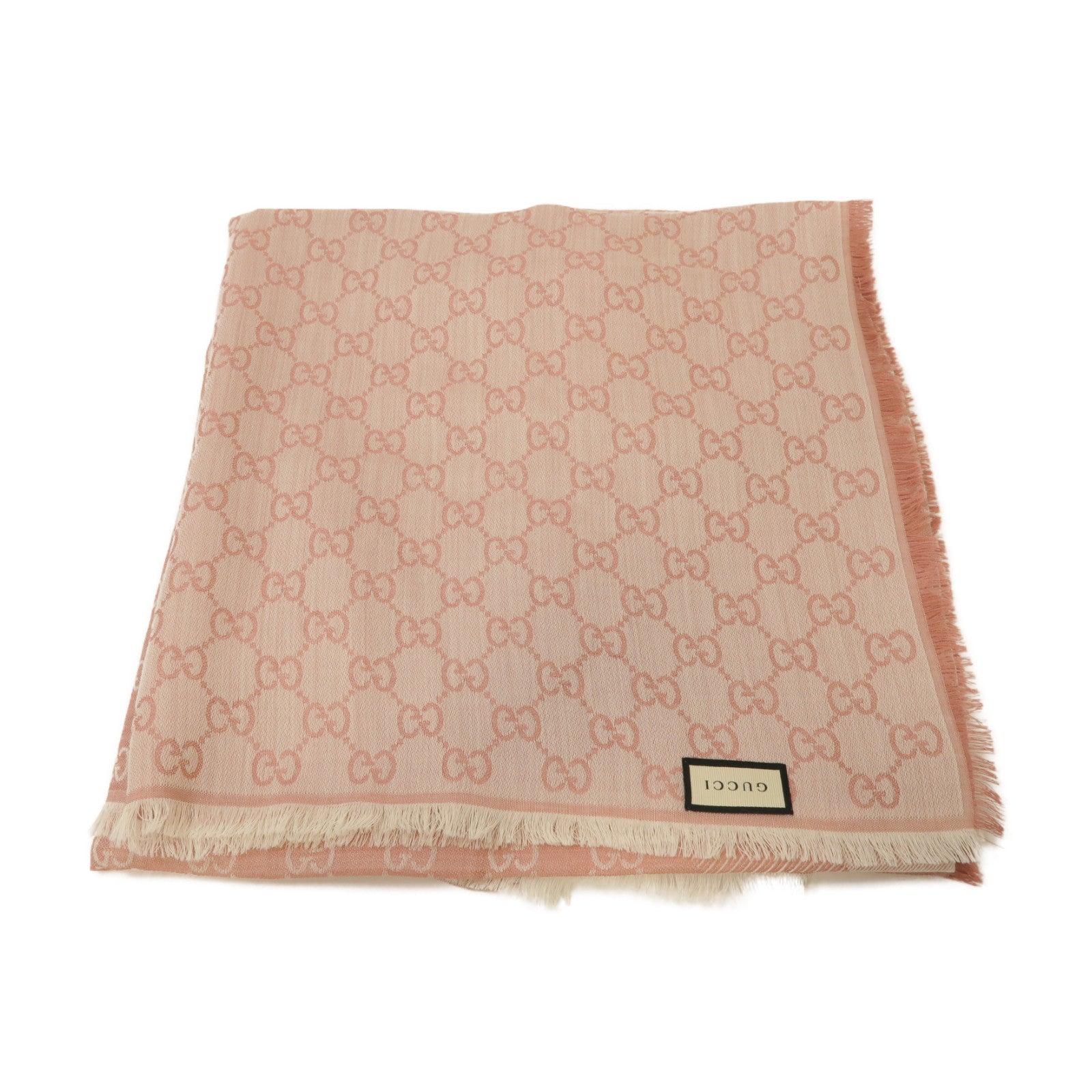 GUCCI 絲質/羊毛Scarf圍巾粉紅色