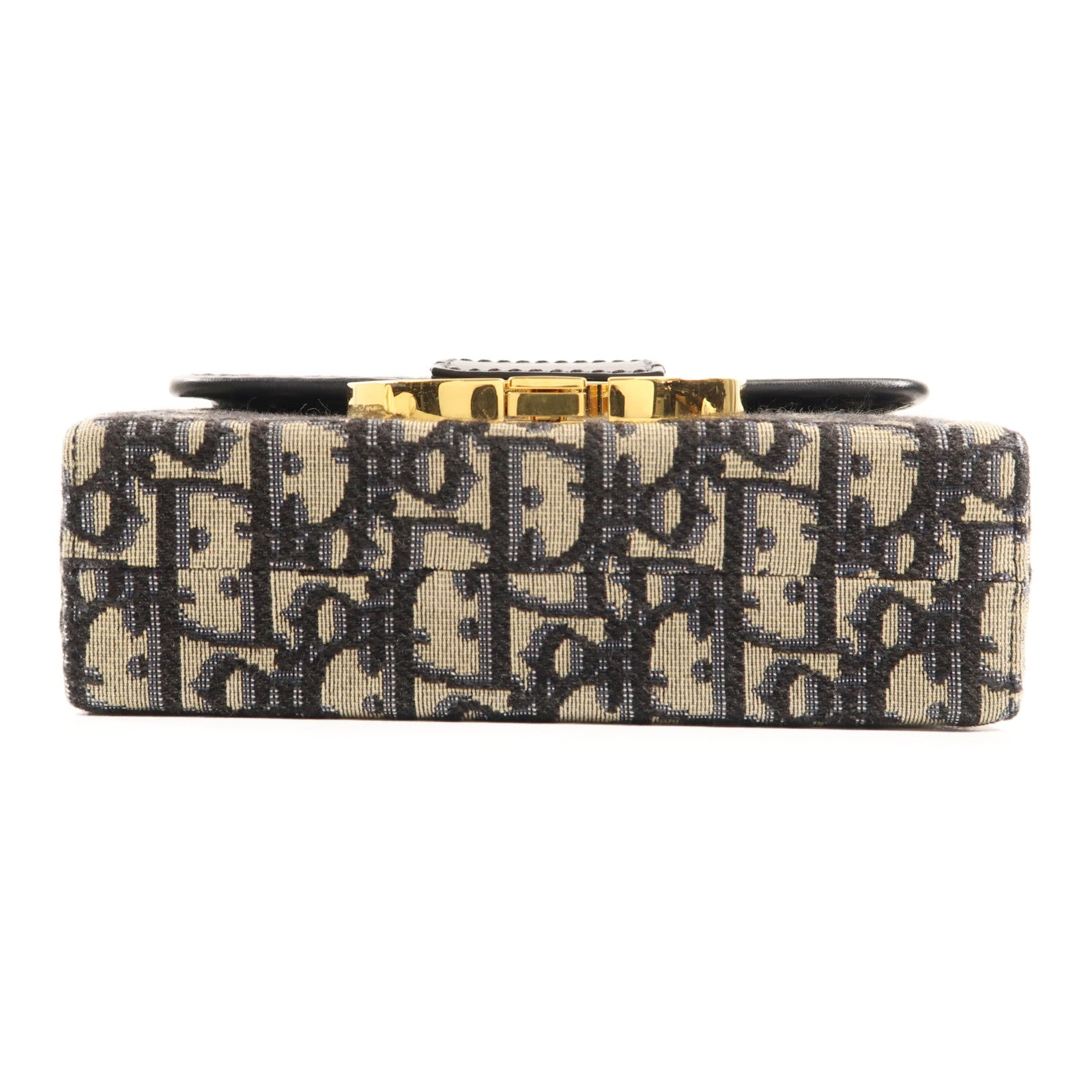 Dior CD GHW Montaigne 30 Shoulder Bag Canvas/Calfskin Navy/Beige