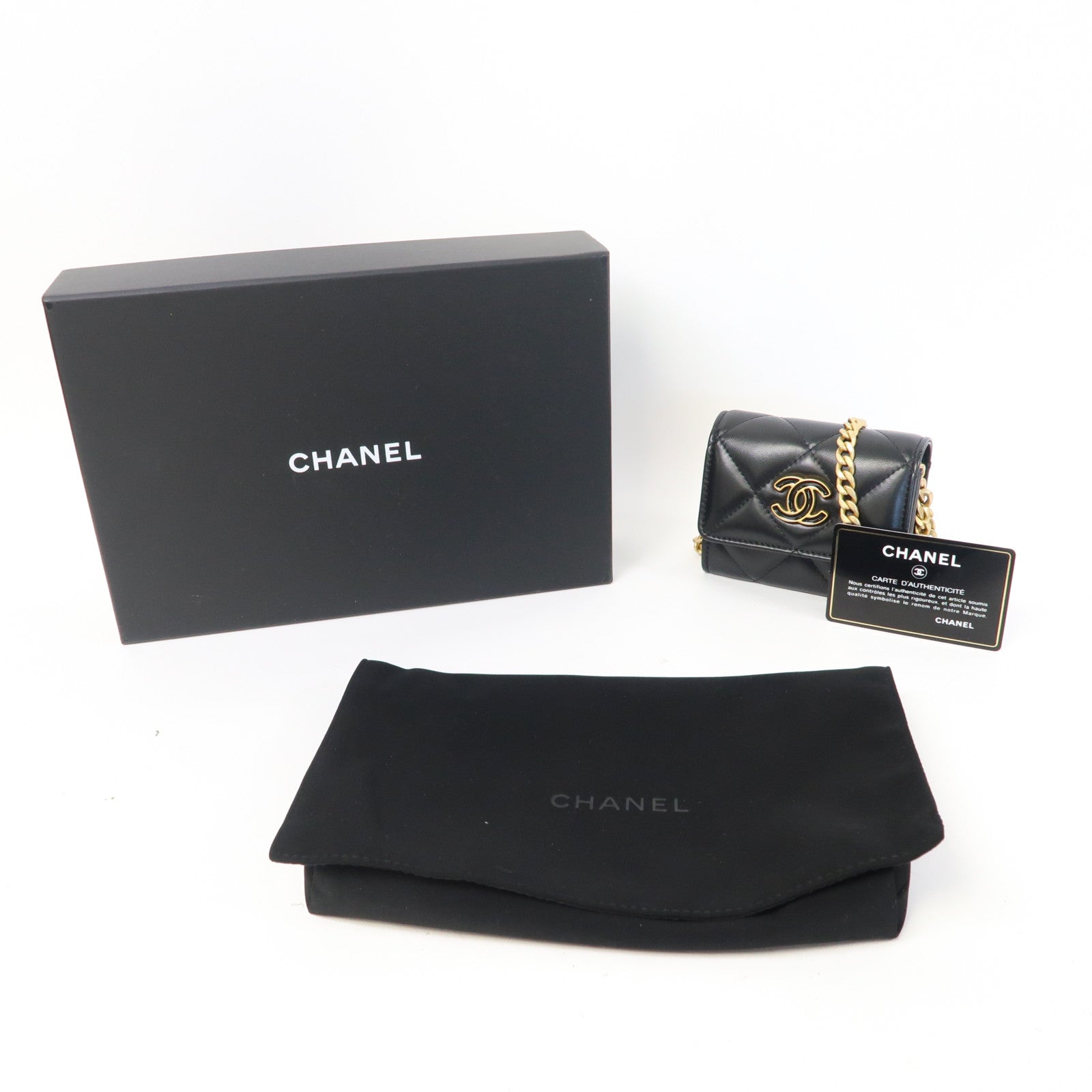 CHANEL 菱格羊皮皮革Chain Shoulder Bag金扣鏈帶肩背袋鏈帶肩背袋