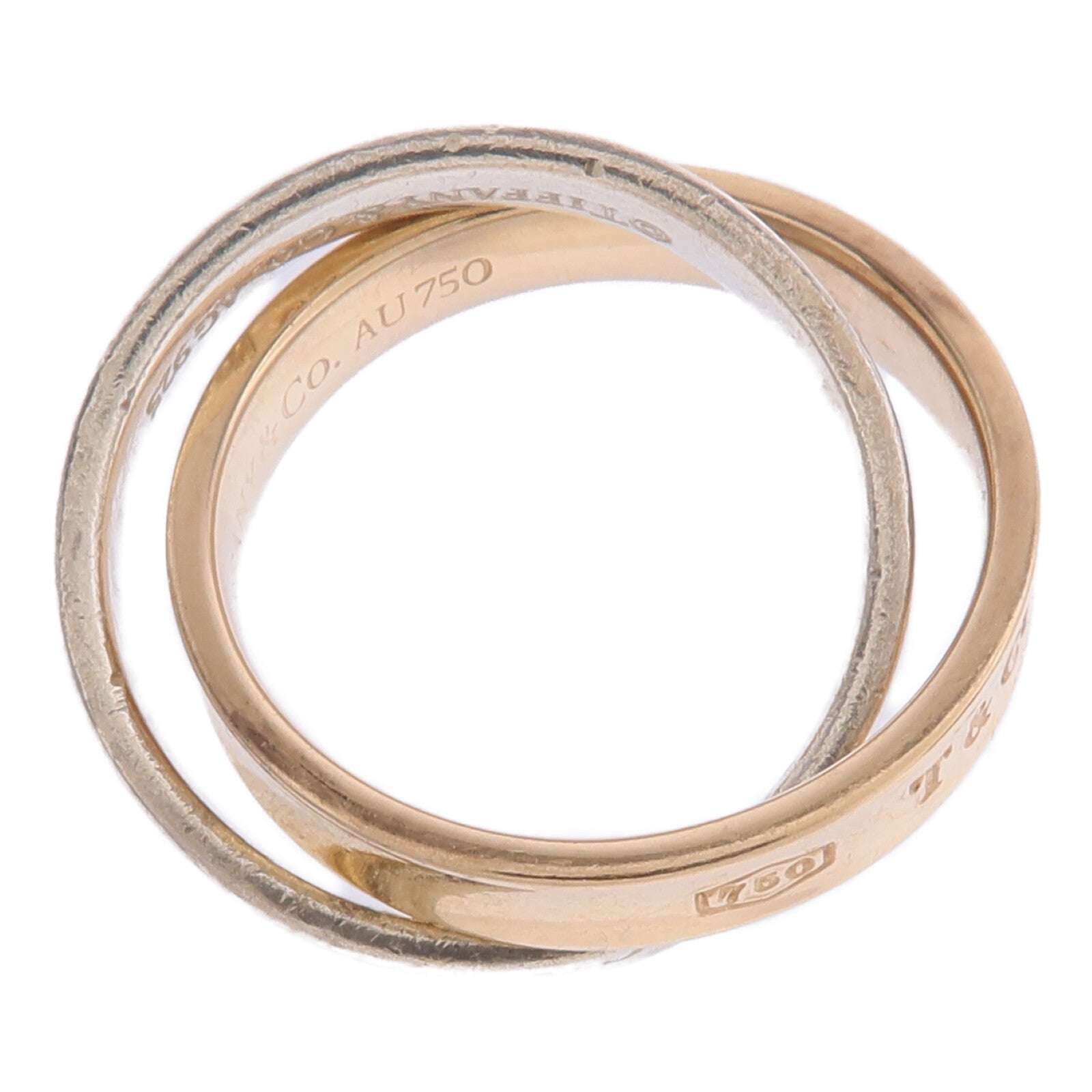 TIFFANY＆CO 【激減優惠】18K玫瑰金/925純銀1837 Interlocking Circles Ring戒指US#4.75
