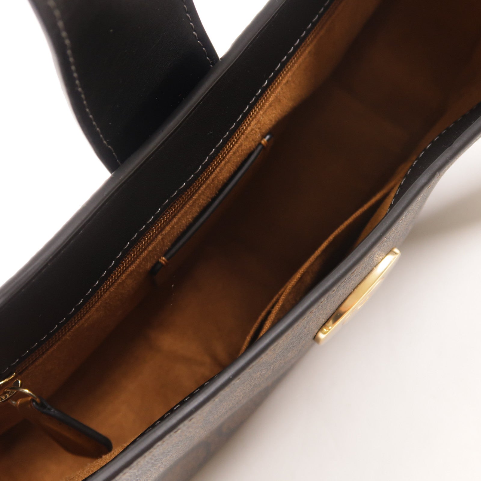 COACH 塗層帆布Shoulder Bag金扣肩背袋