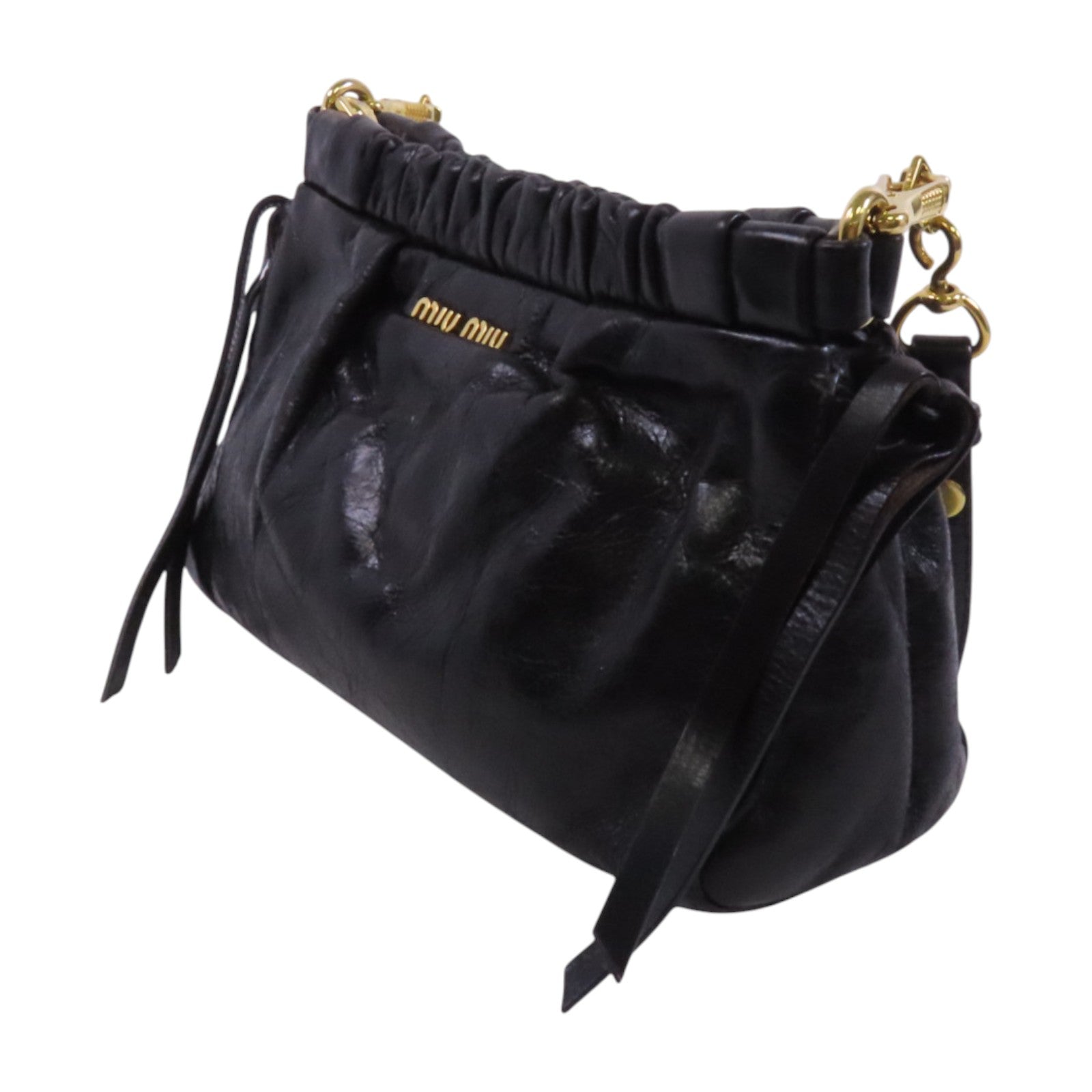 Miu Miu 羊皮皮革Shoulder Bag銀扣肩背袋