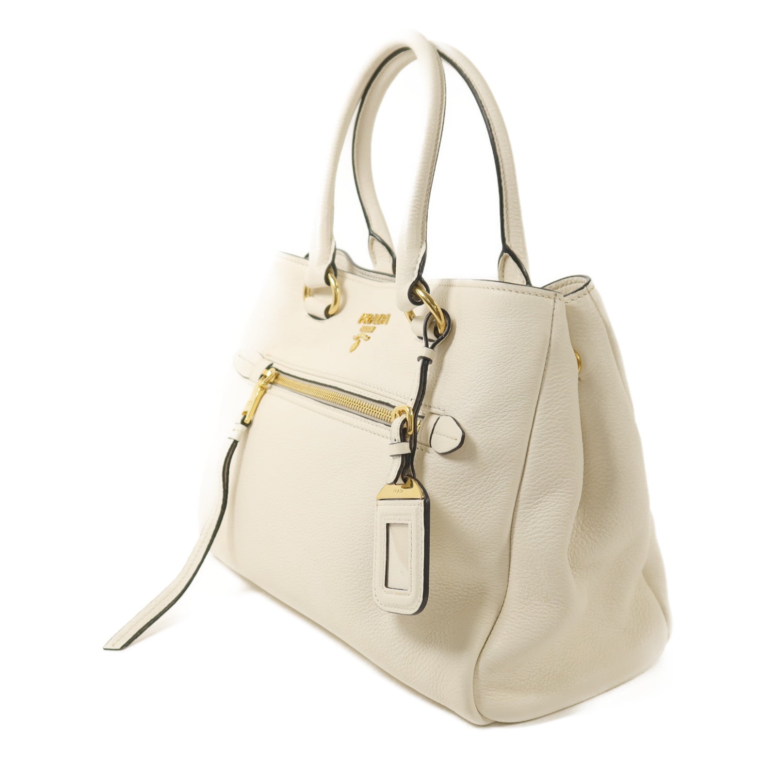 PRADA 牛皮皮革Shoulder Bag金扣手挽肩背兩用袋