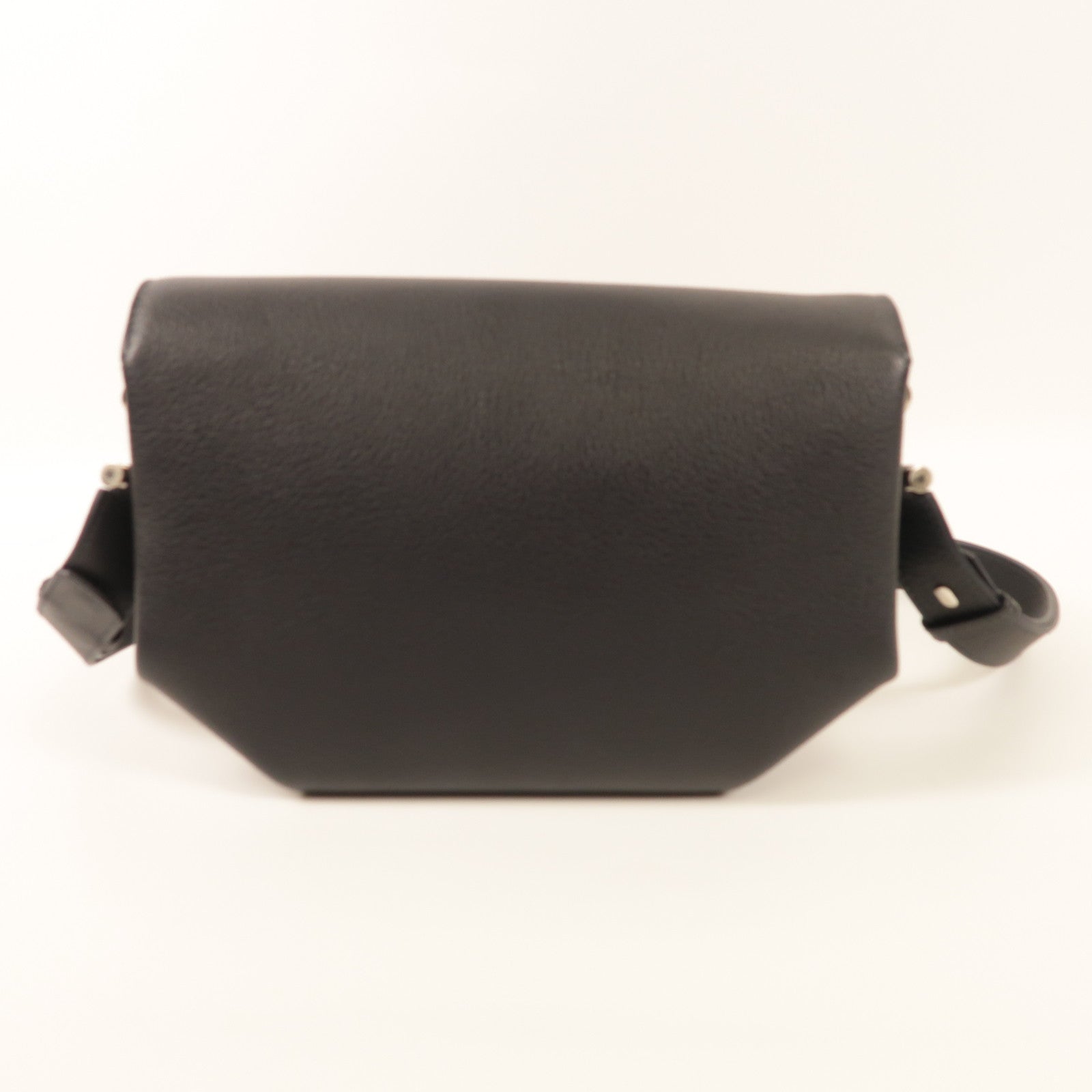 HERMES PHW Opli 24 Shoulder Bag Clemence Leather Black