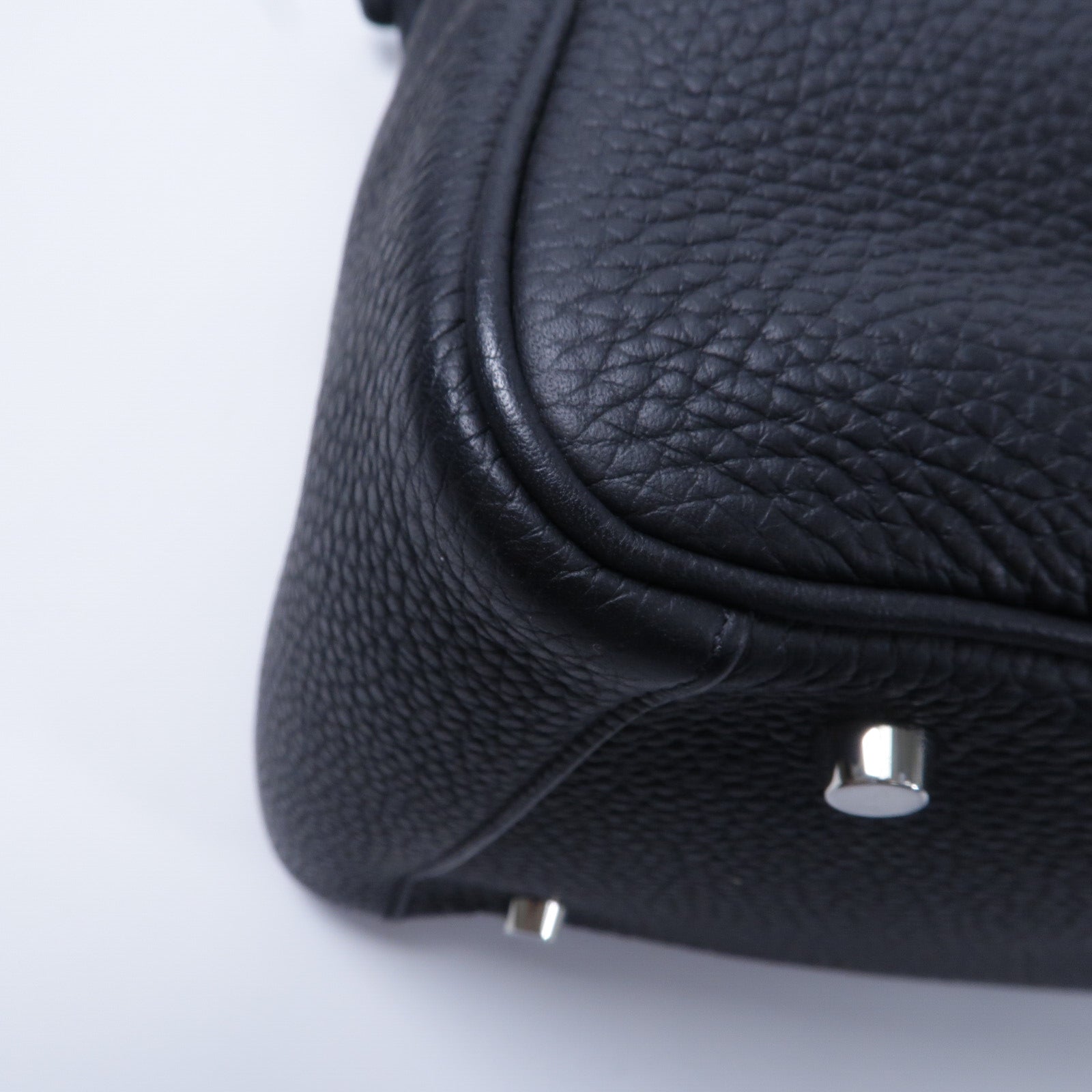 HERMES Clemence皮革Lindy 30手挽肩背兩用袋Noir