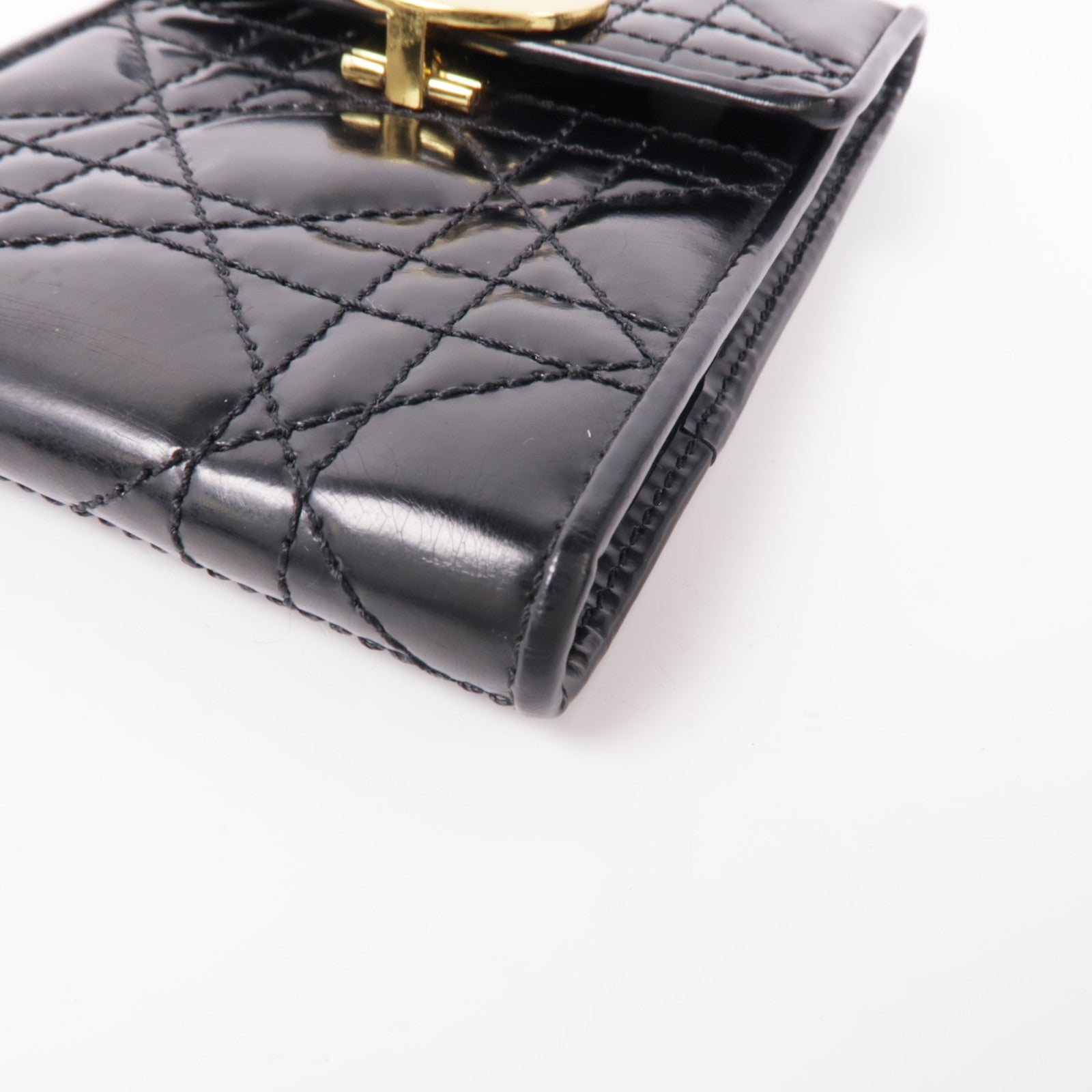 Dior 漆皮皮革Wallet金扣錢包