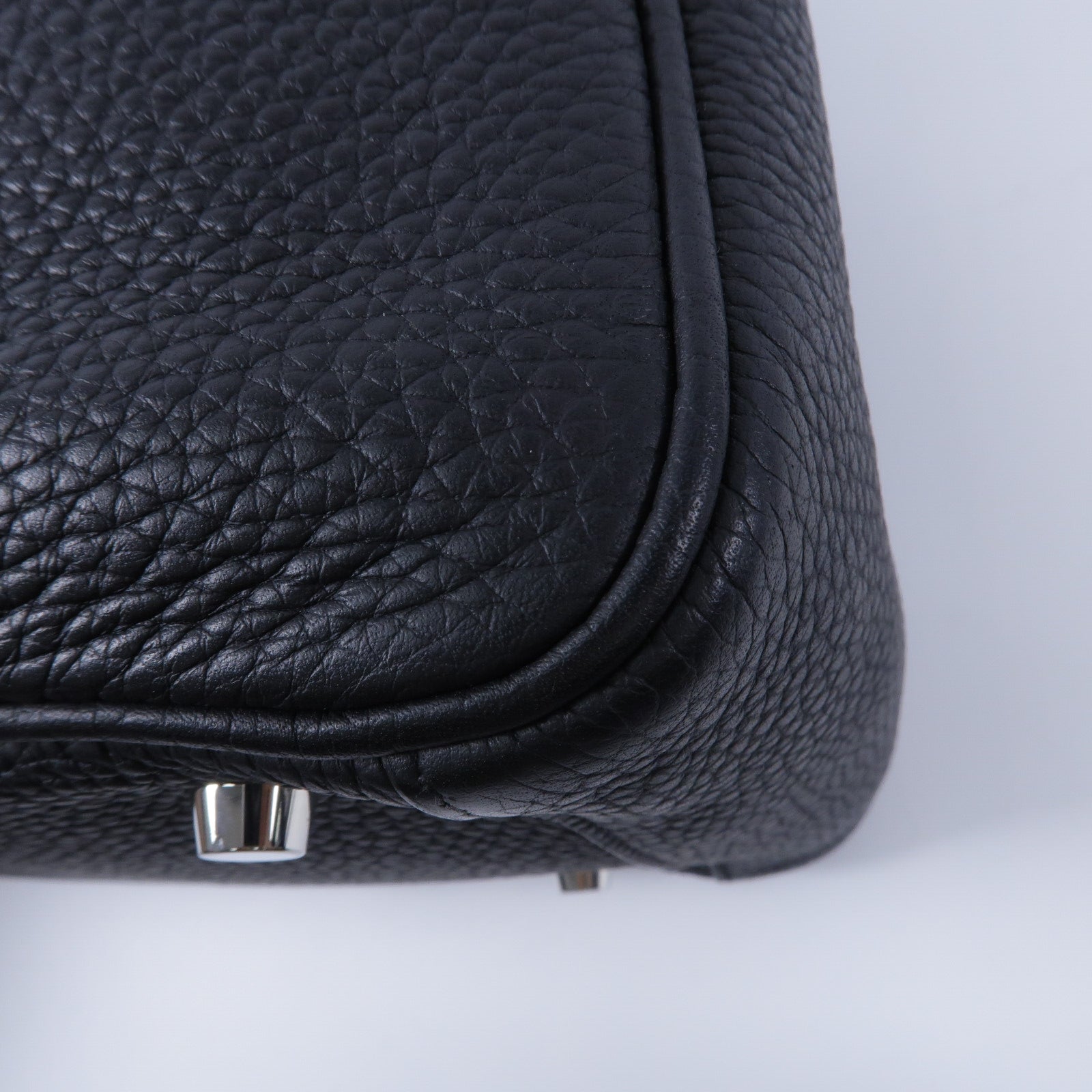 HERMES Clemence皮革Lindy 30手挽肩背兩用袋Noir