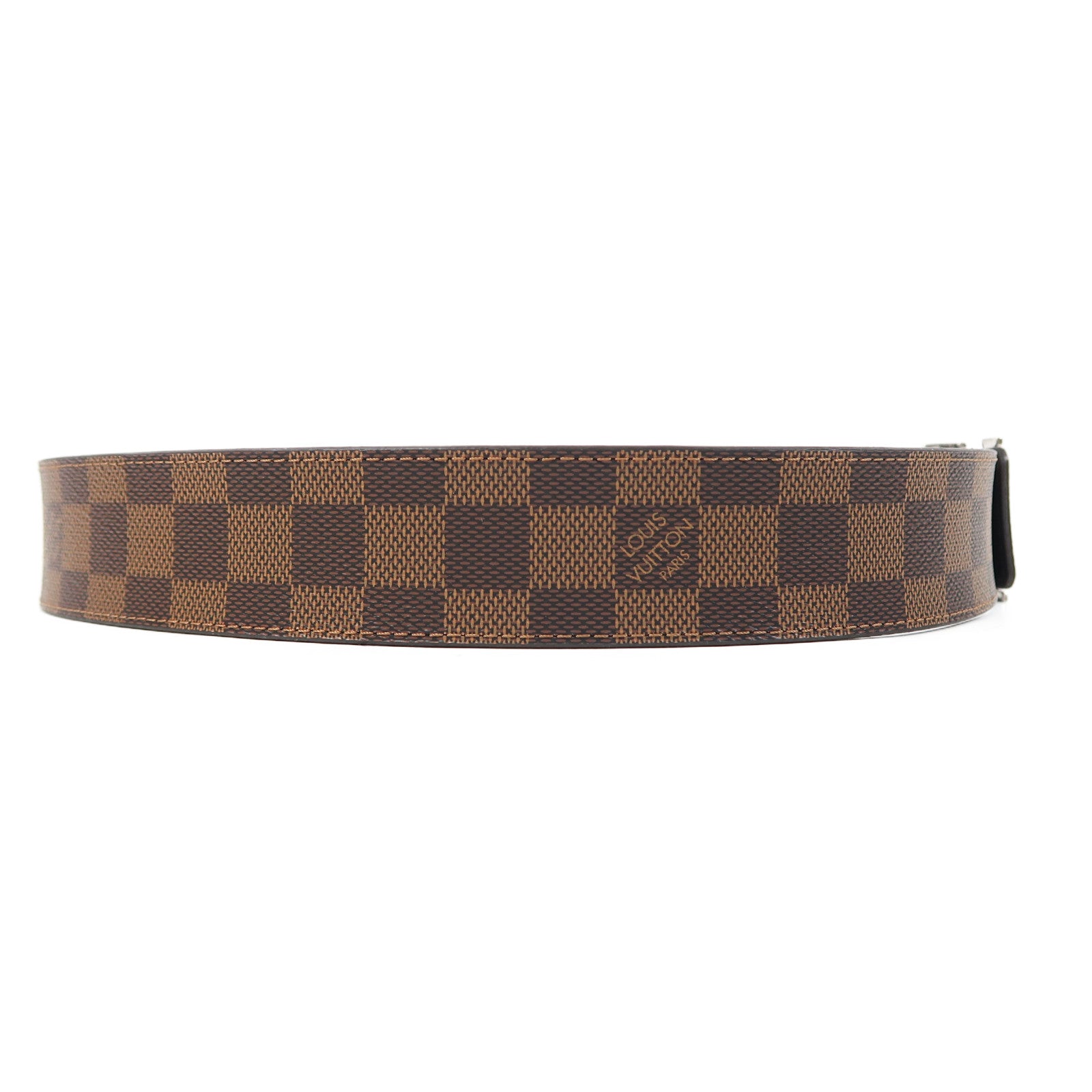 LOUIS VUITTON Damier Ebene Initiales 40mm Belt銀扣皮帶啡色