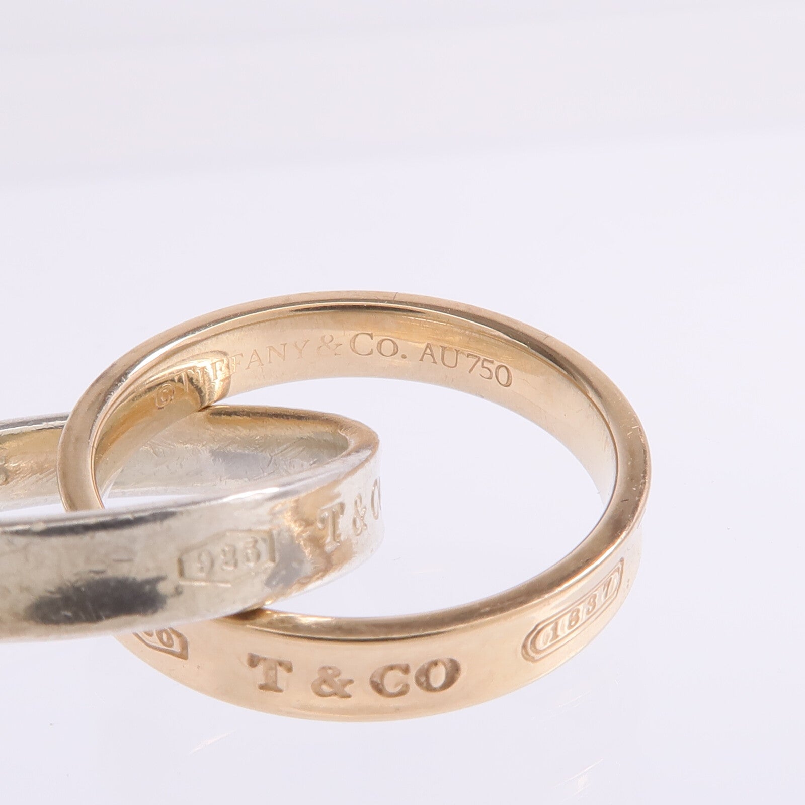TIFFANY＆CO 【激減優惠】18K玫瑰金/925純銀1837 Interlocking Circles Ring戒指US#4.75