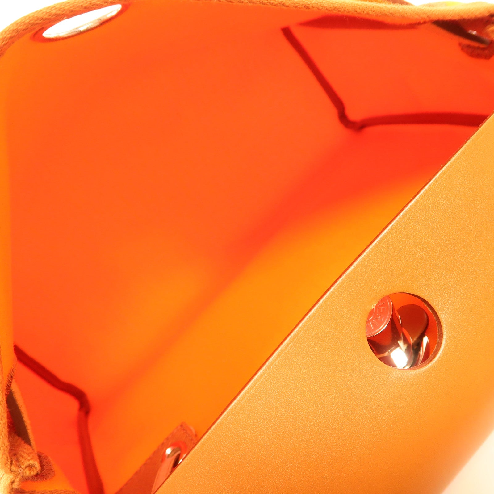 HERMES 帆布/牛皮皮革Herbag PM手挽肩背兩用袋Orange