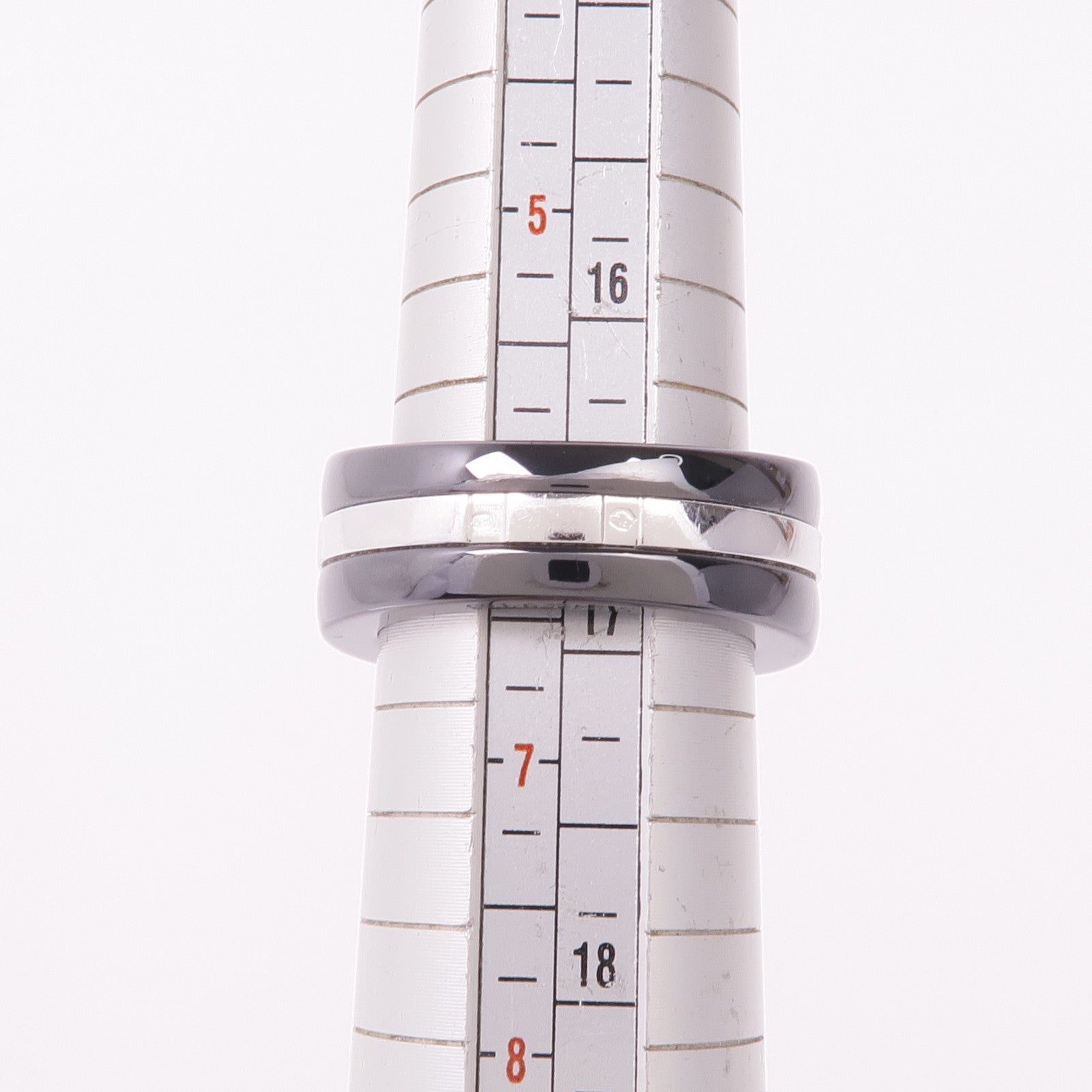 CHANEL 18K白金/陶瓷Ultra Ring鑽石戒指US#6.25