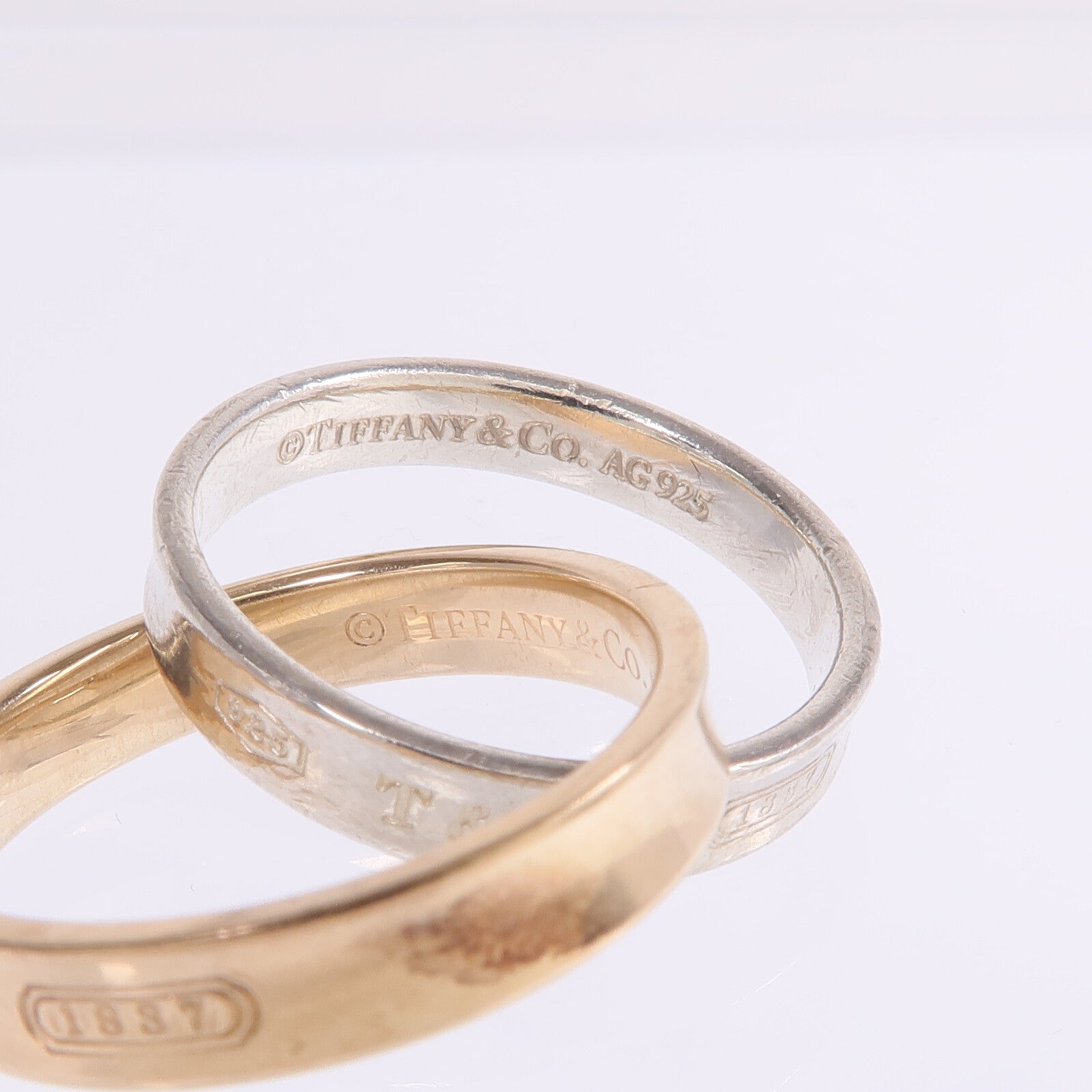 TIFFANY＆CO 【激減優惠】18K玫瑰金/925純銀1837 Interlocking Circles Ring戒指US#4.75