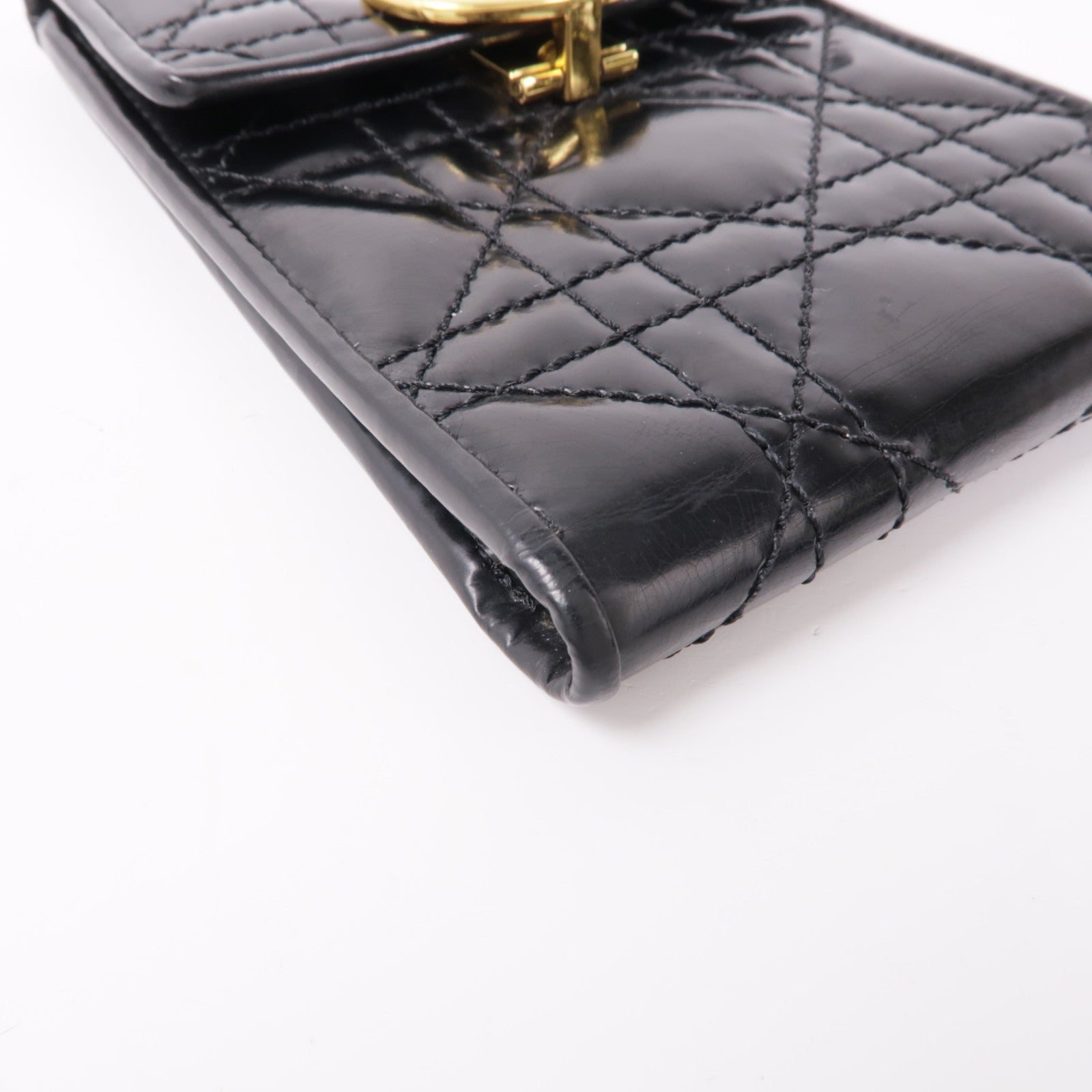 Dior 漆皮皮革Wallet金扣錢包