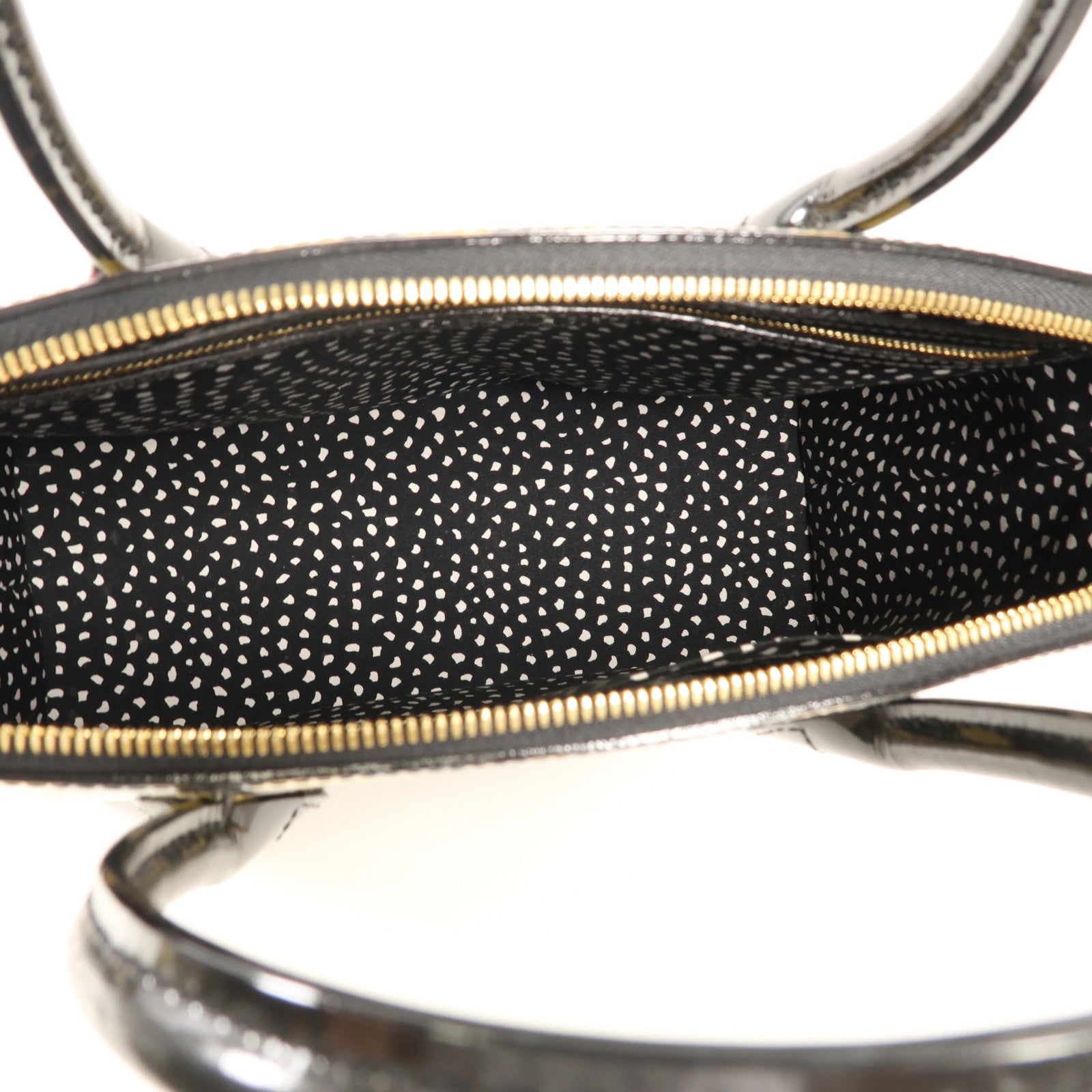 LOUIS VUITTON Vernis皮革Lockit MM Yayoi Kusama金扣手挽袋