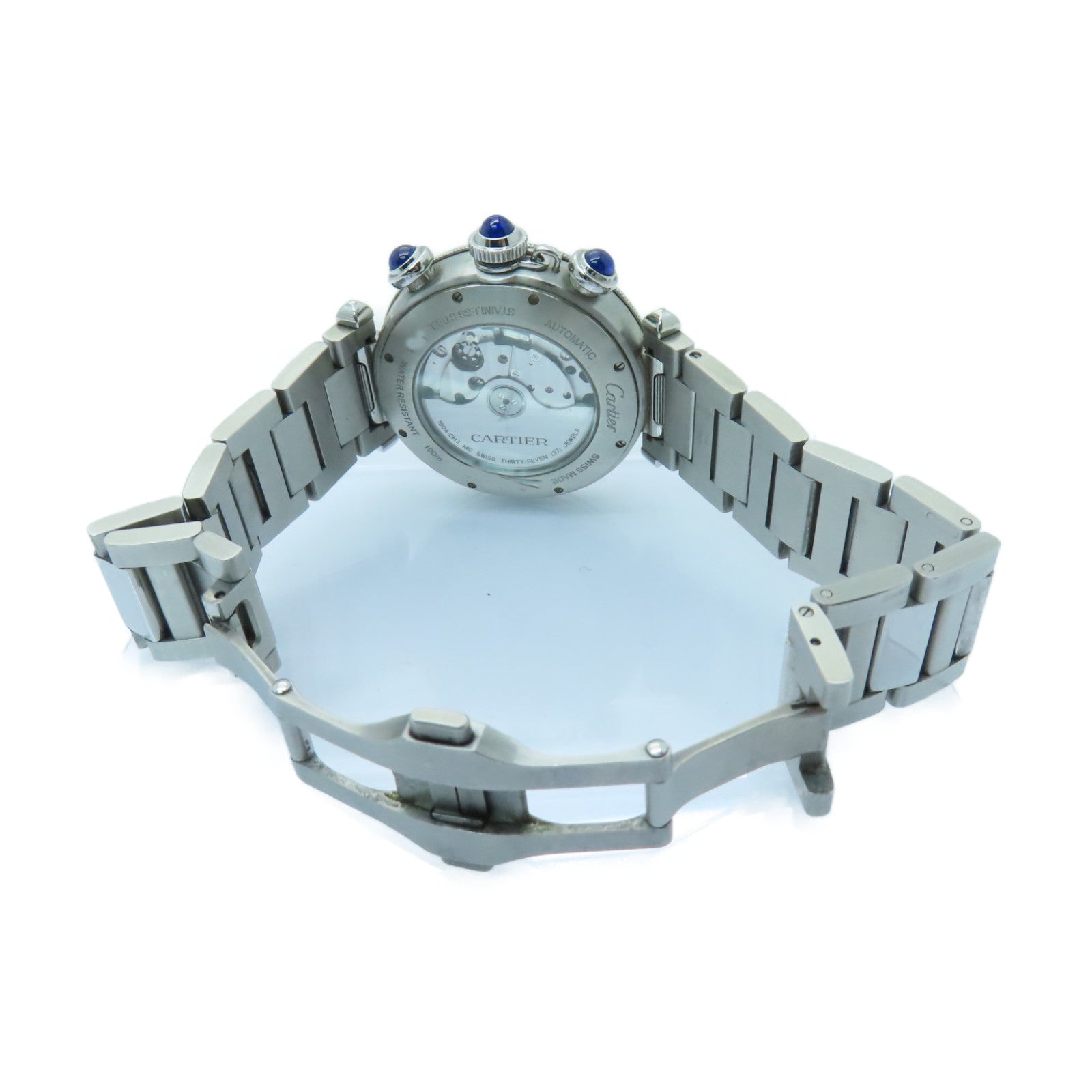 CARTIER 不銹鋼Pasha De Cartier手錶白色#18.5cm
