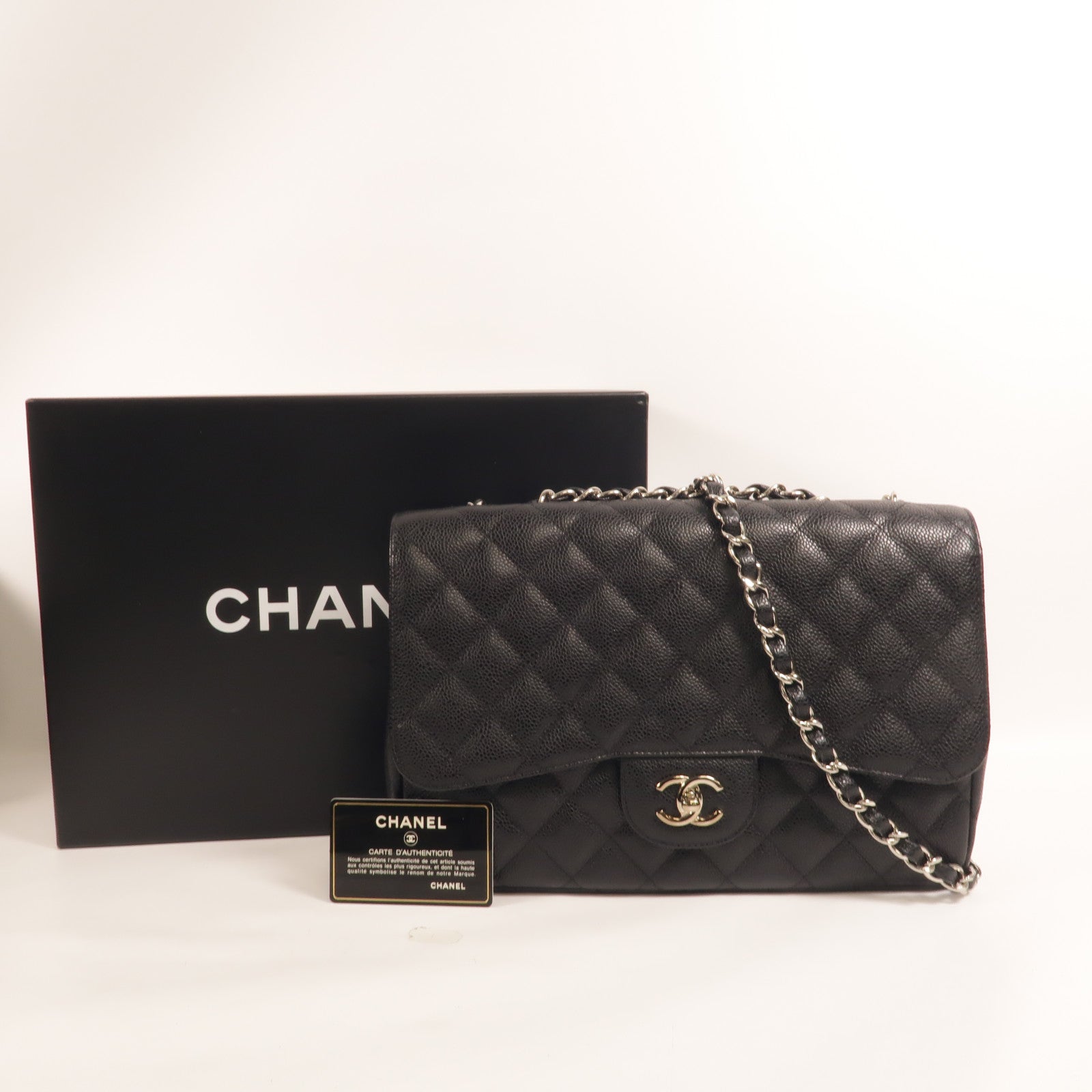 CHANEL 牛皮皮革Large Classic鏈帶肩背袋
