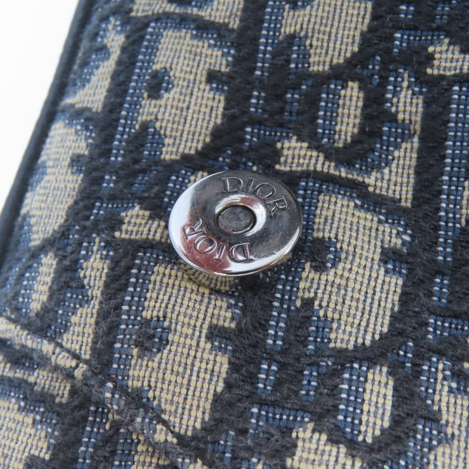 Dior 【激減優惠】帆布Saddle Oblique Jacquard銀扣肩背袋淺褐色/藍色