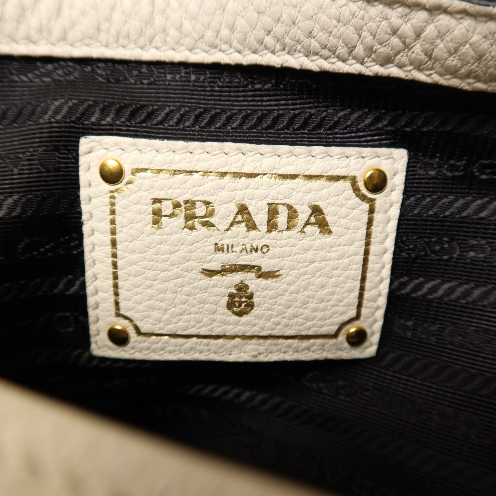 PRADA 牛皮皮革Shoulder Bag金扣手挽肩背兩用袋