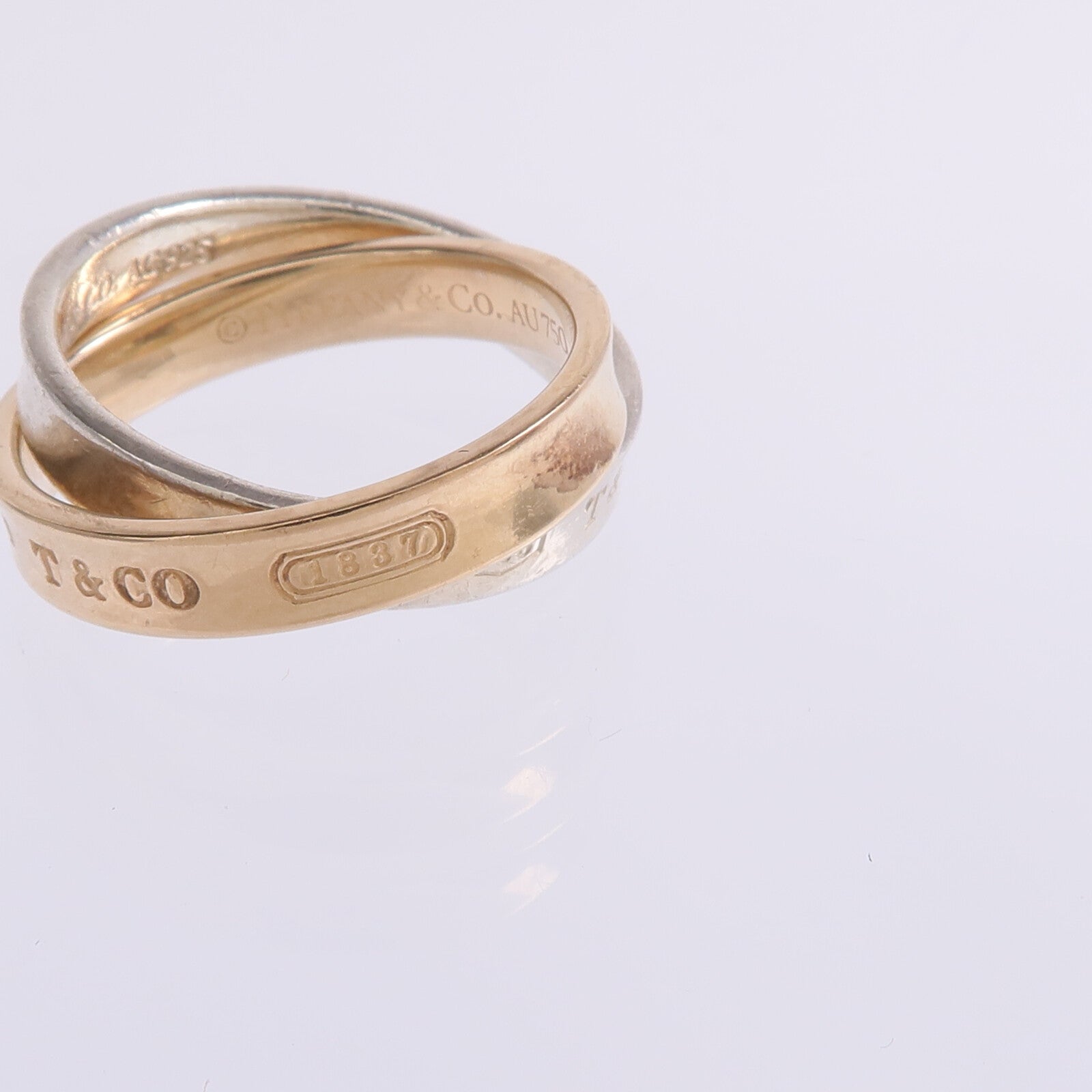 TIFFANY＆CO 【激減優惠】18K玫瑰金/925純銀1837 Interlocking Circles Ring戒指US#4.75