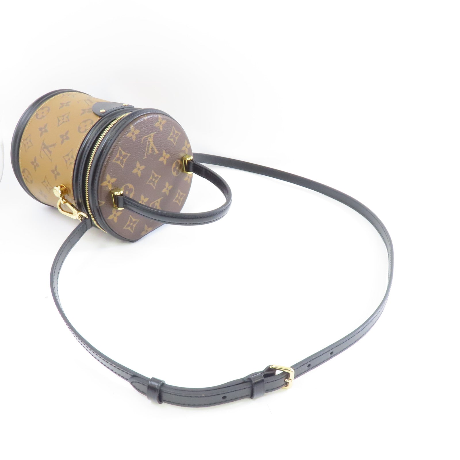 LOUIS VUITTON 【激減優惠】Monogram Reverse Cannes金扣手挽肩背兩用袋啡色