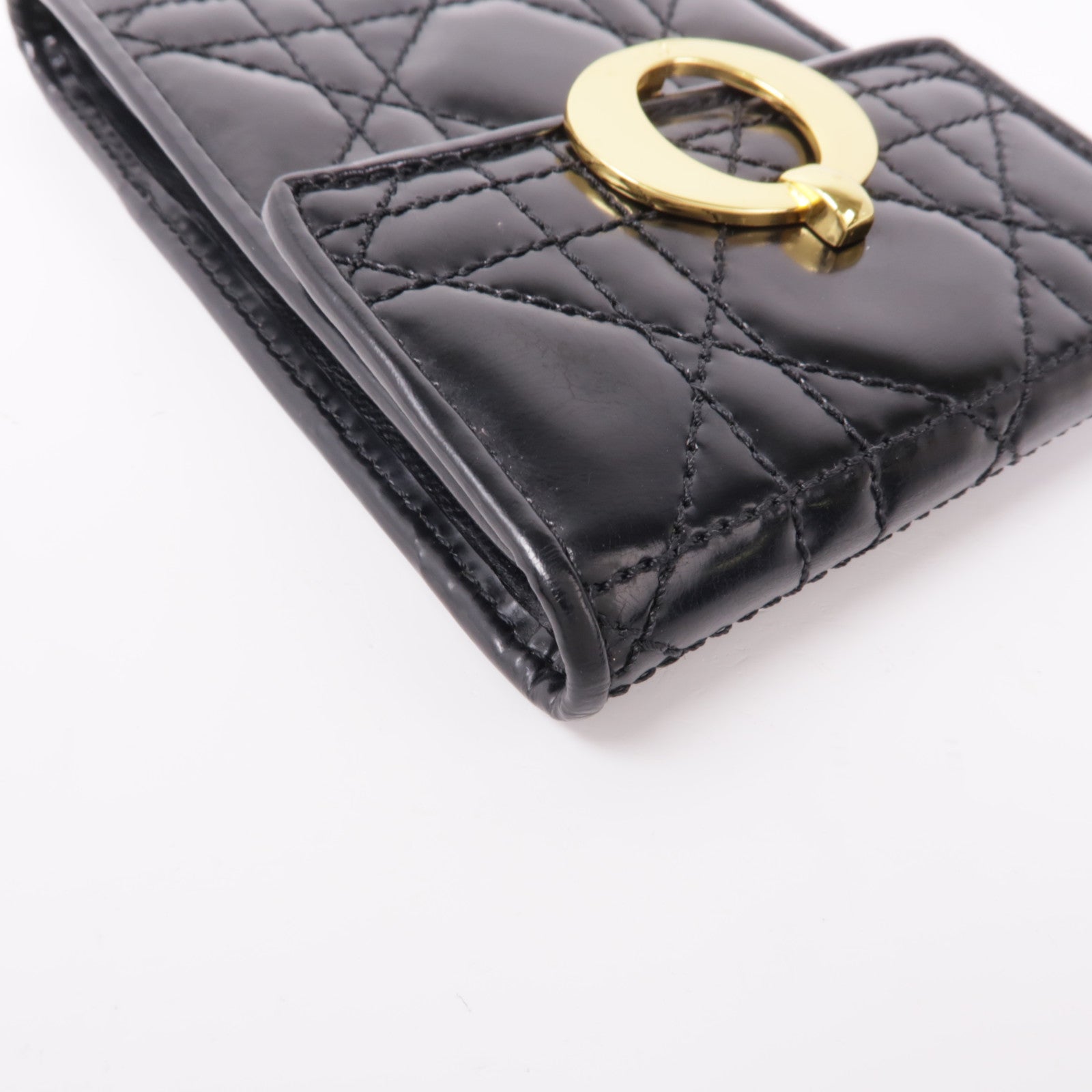 Dior 漆皮皮革Wallet金扣錢包
