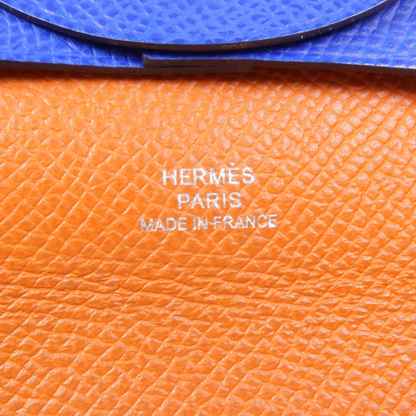 HERMES Epsom皮革Bastia銀扣零錢包