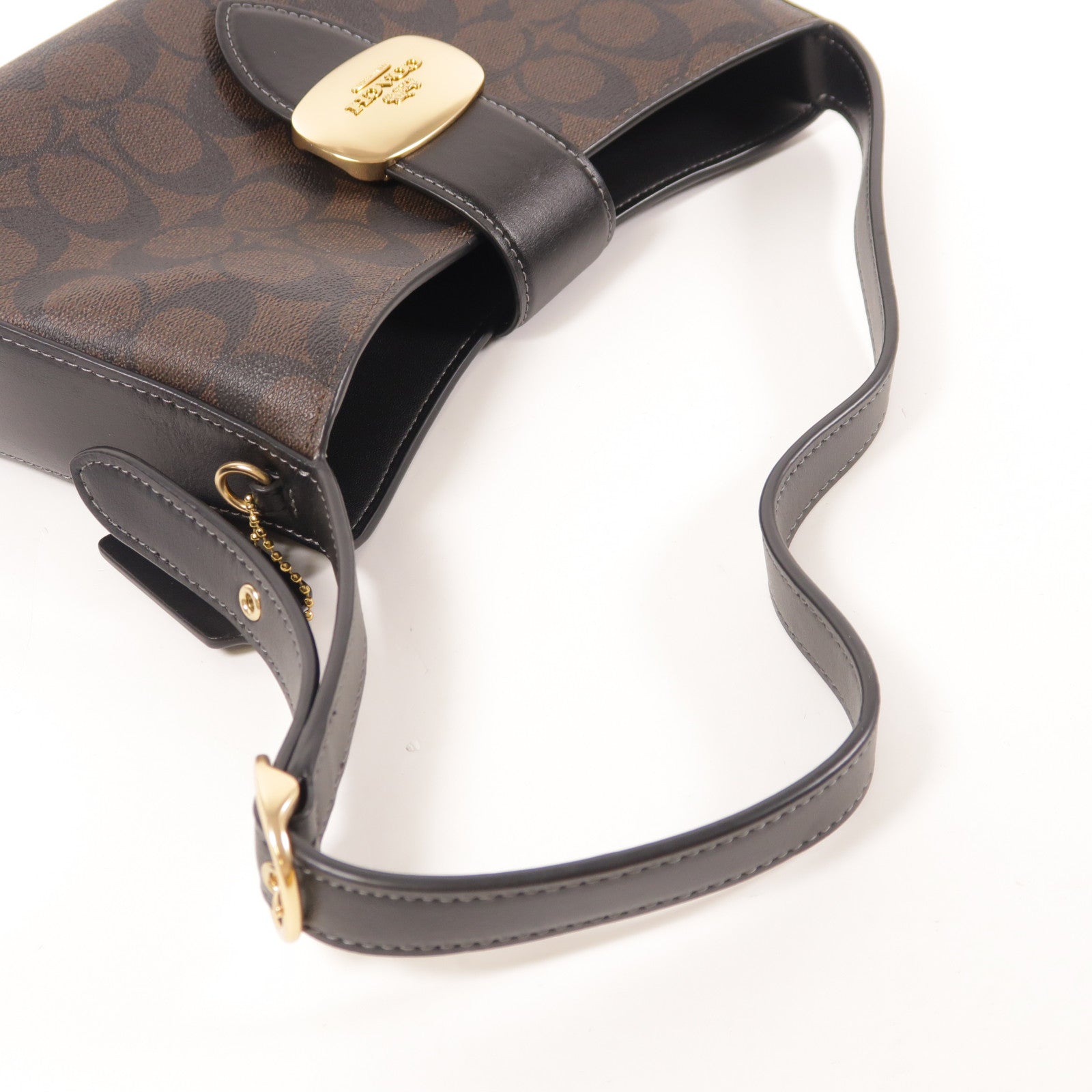 COACH 塗層帆布Shoulder Bag金扣肩背袋