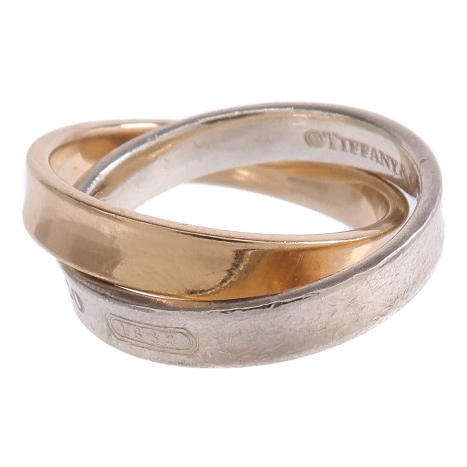 TIFFANY＆CO 【激減優惠】18K玫瑰金/925純銀1837 Interlocking Circles Ring戒指US#4.75