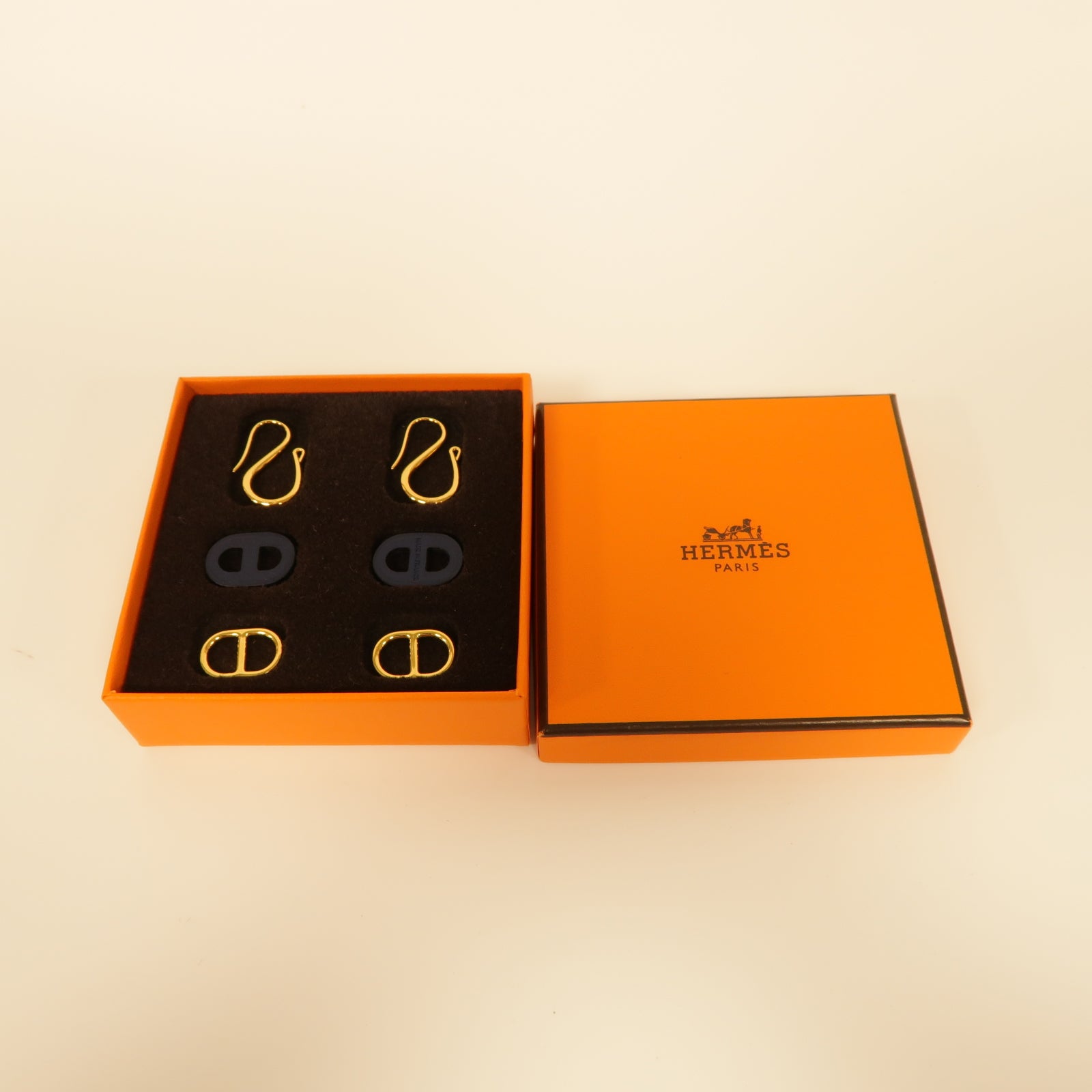 HERMES 【激減優惠】金屬Earrings耳環藍色/金色