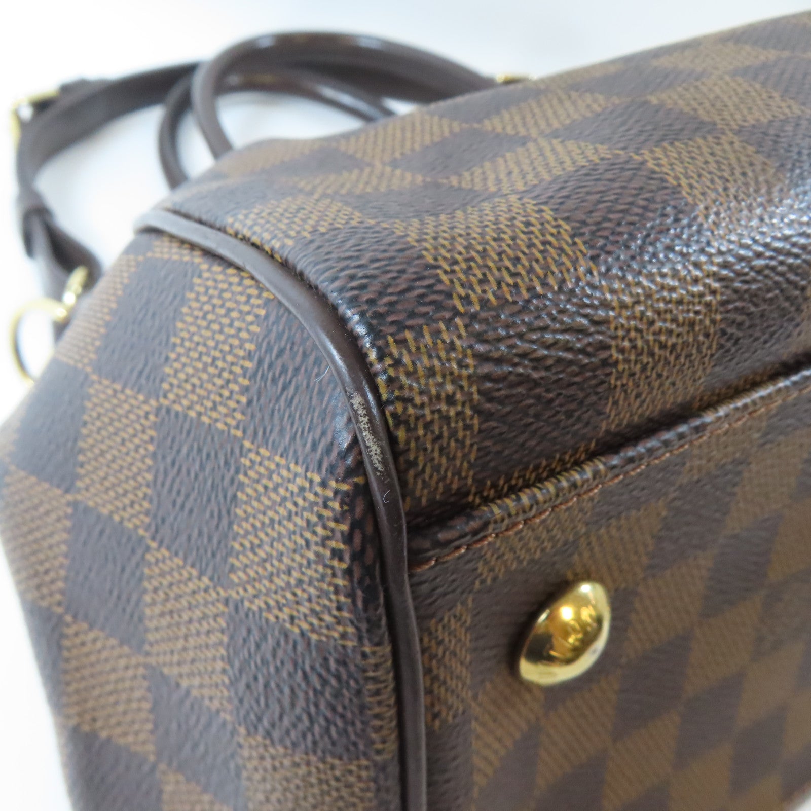 LOUIS VUITTON 【激減優惠】Damier Trevi PM金扣手挽肩背兩用袋啡色