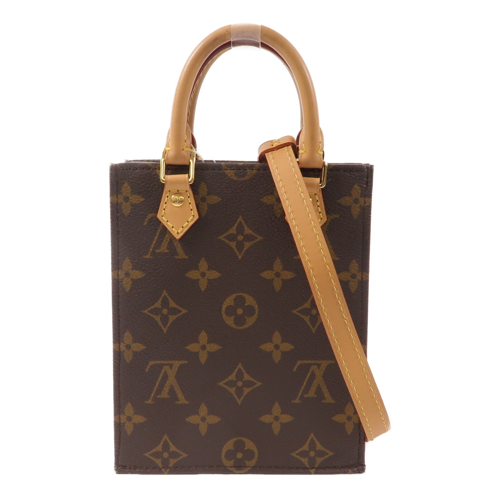 LOUIS VUITTON Monogram Petit Sac Plat手挽肩背兩用袋