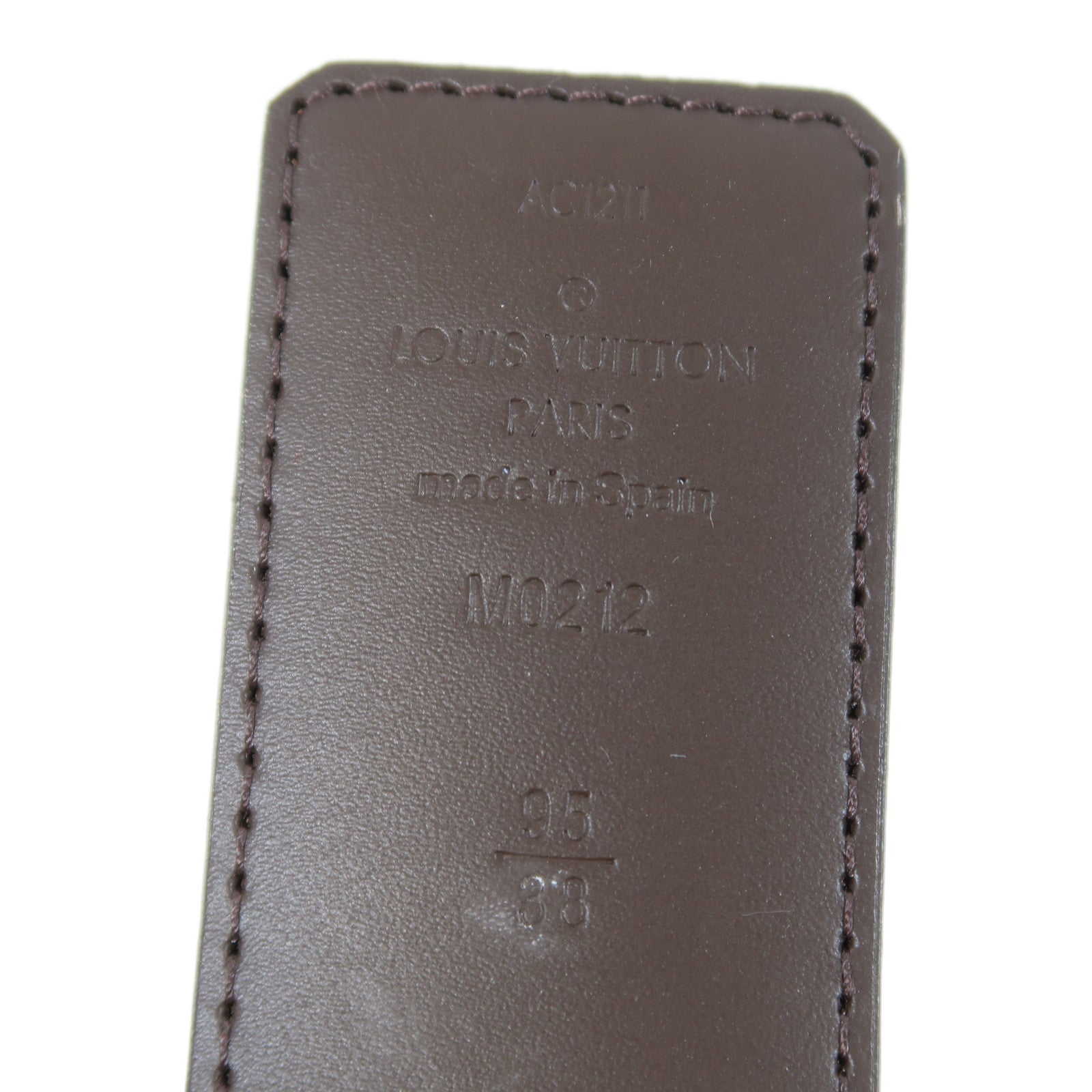 LOUIS VUITTON Damier Ebene Initiales 40mm Belt銀扣皮帶啡色